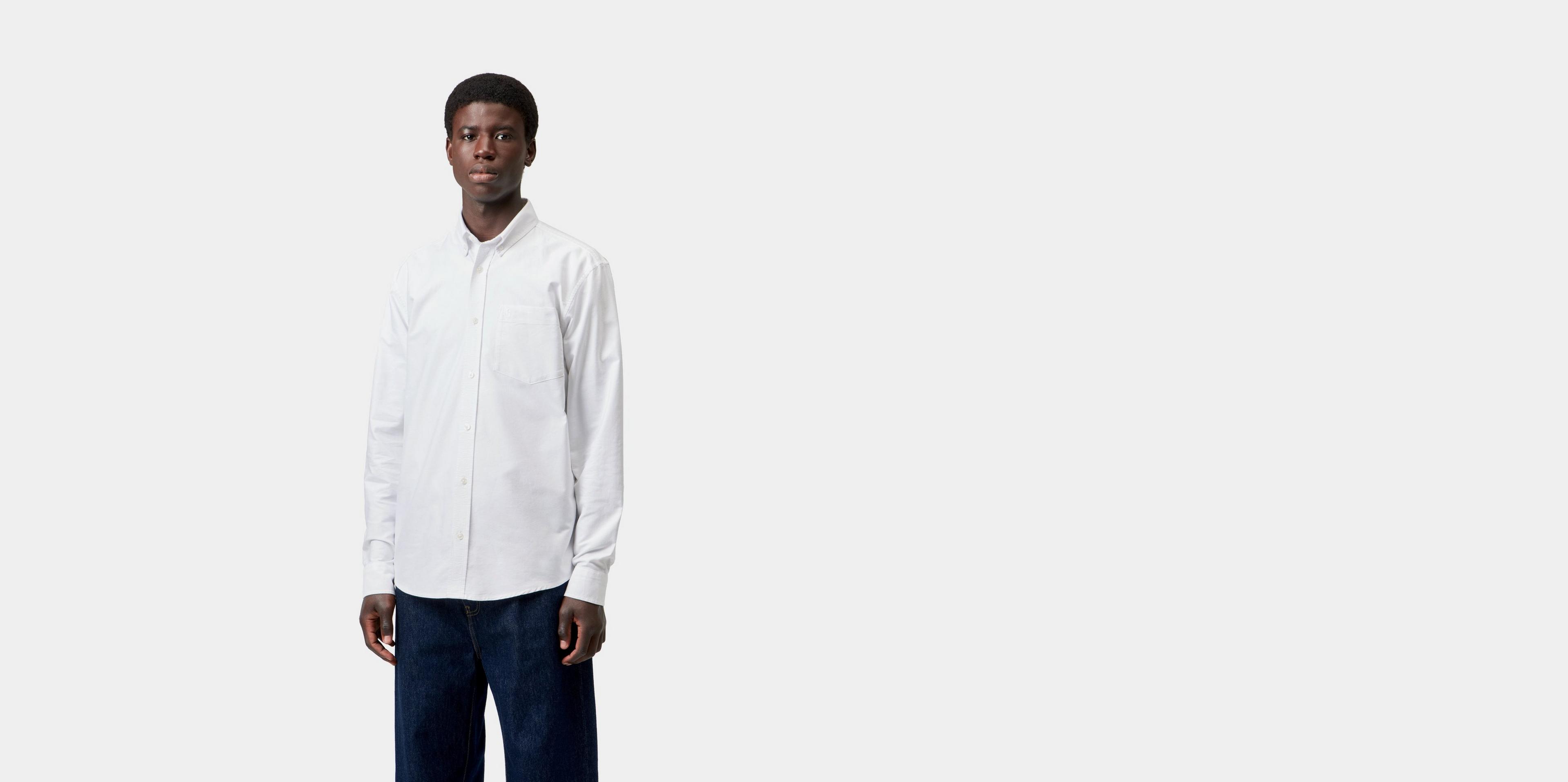 Carhartt WIP L/S C-Logo Shirt, White / White | Official Online Store