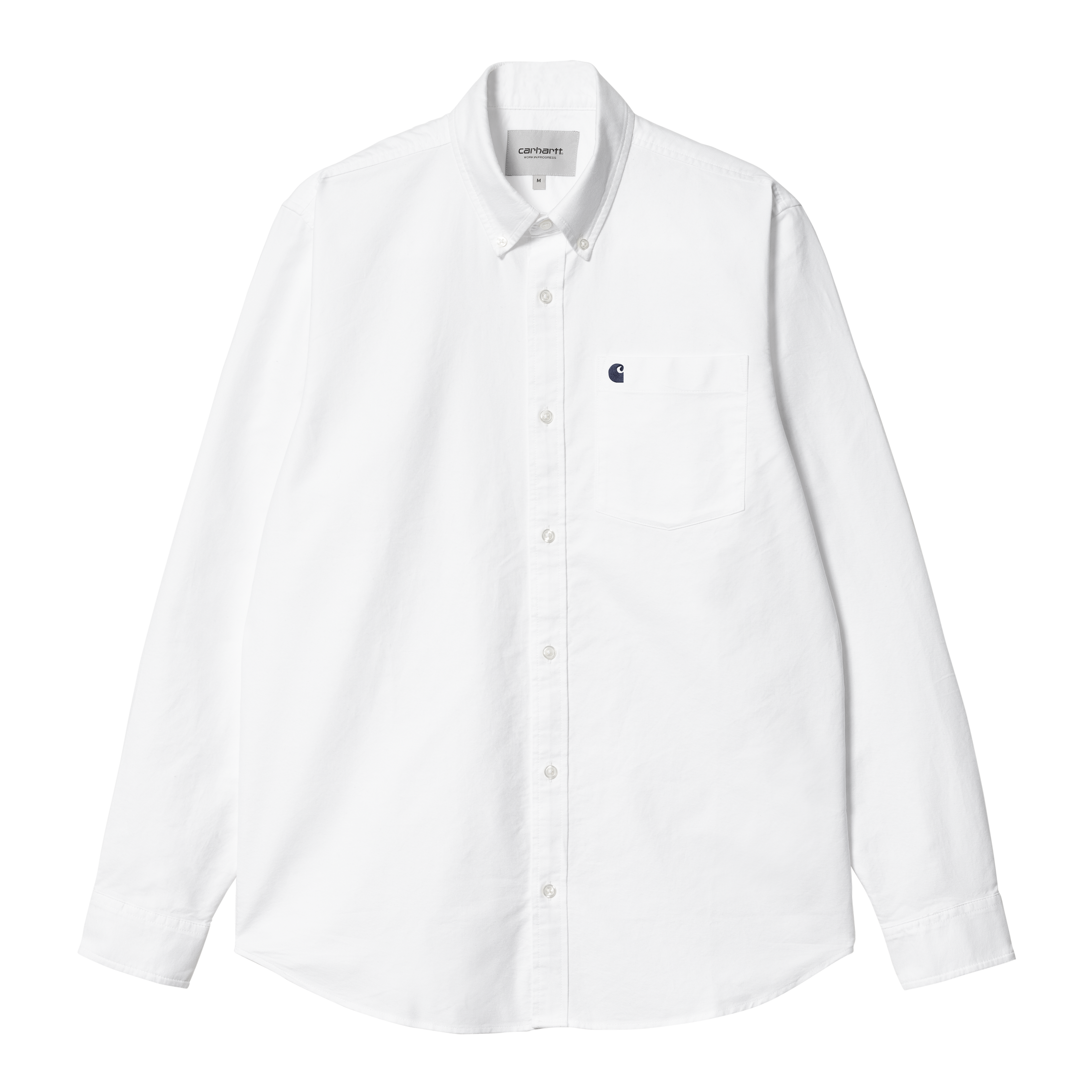 Carhartt WIP L/S C-Logo Shirt, White / Dark Navy | Official