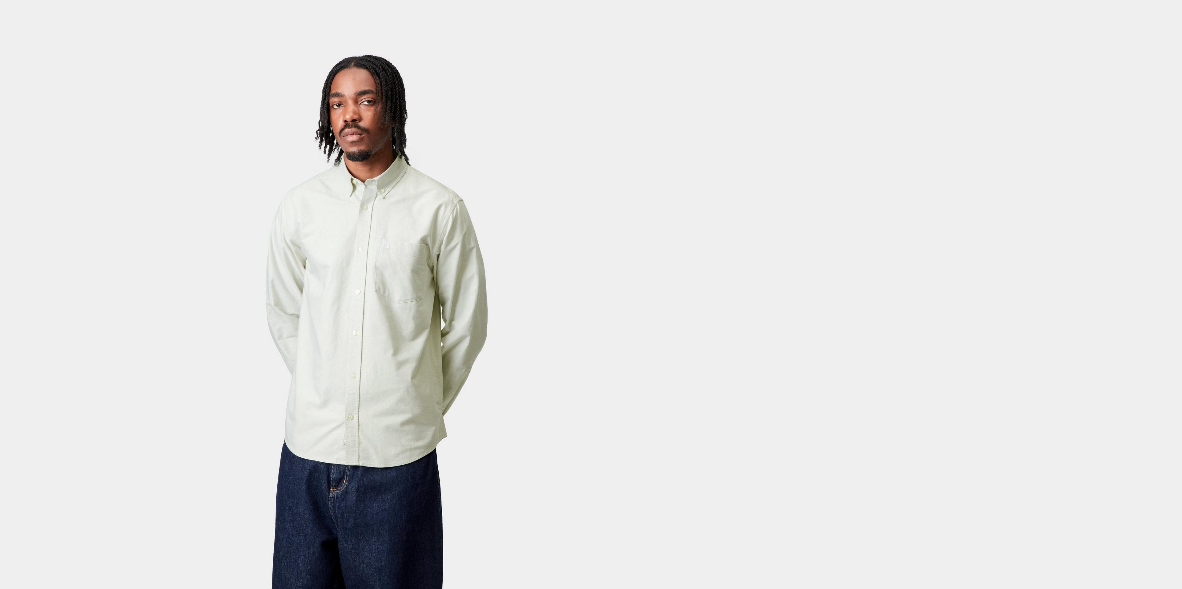Carhartt WIP L/S C-Logo Shirt, Pale Olive / White | Official