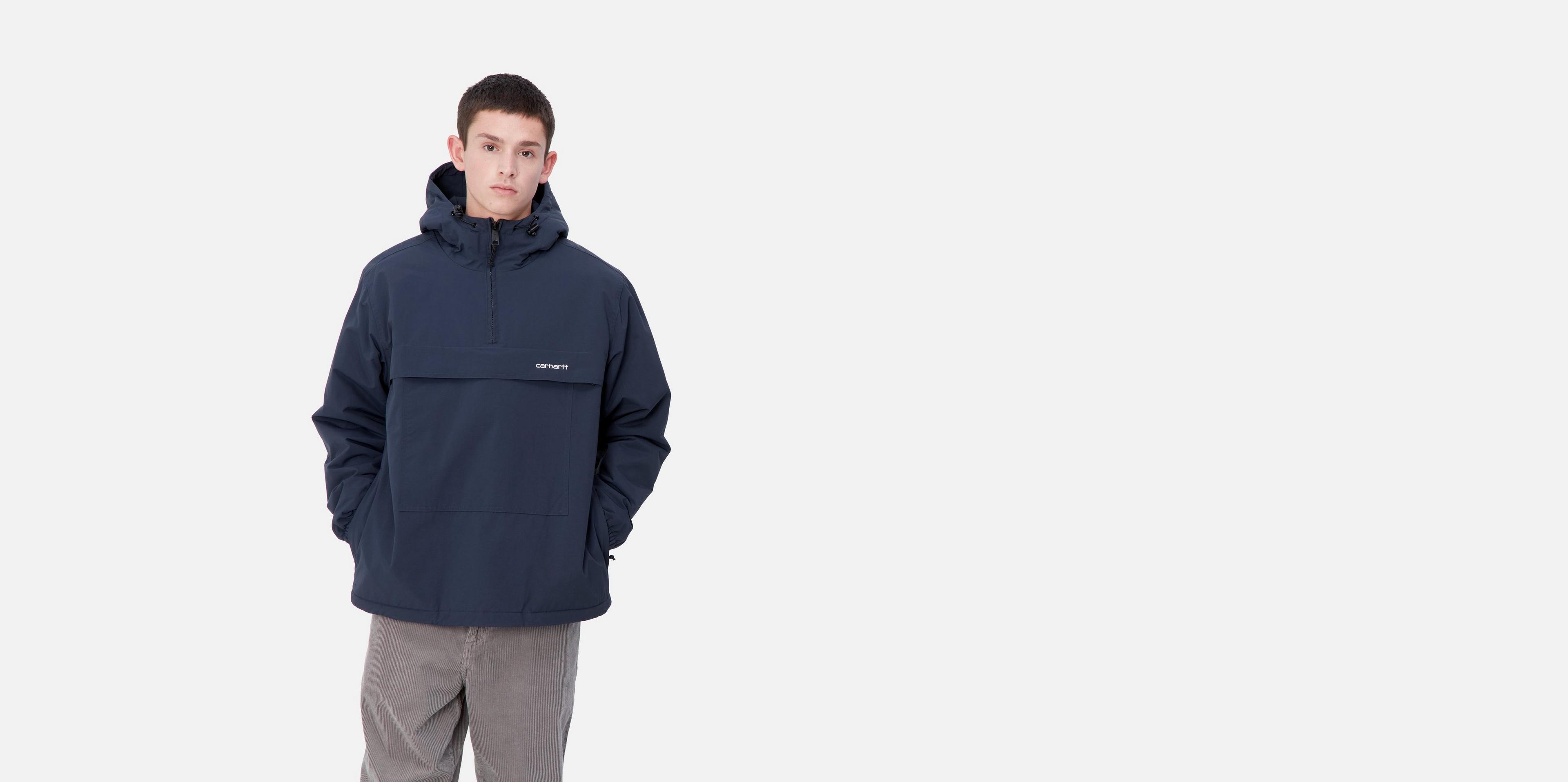 ジャケット・アウター carhartt Windbreaker Pullover M Carhartt WIP Mens Windbreaker Pullover Fleece Lined Hooded