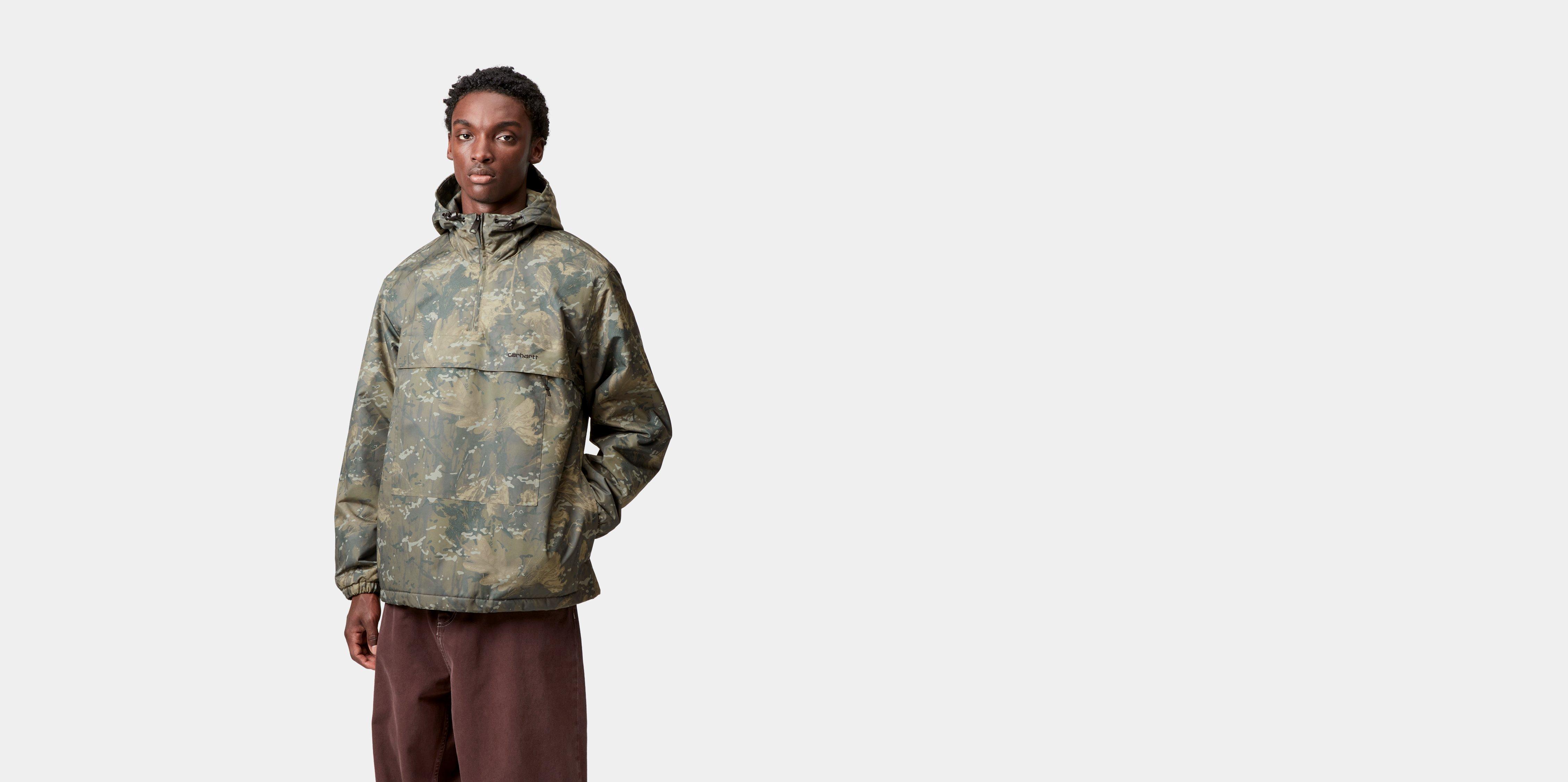 Carhartt WIP Windbreaker Pullover Camo Combi, Green / Black | green|camo | XS | Men