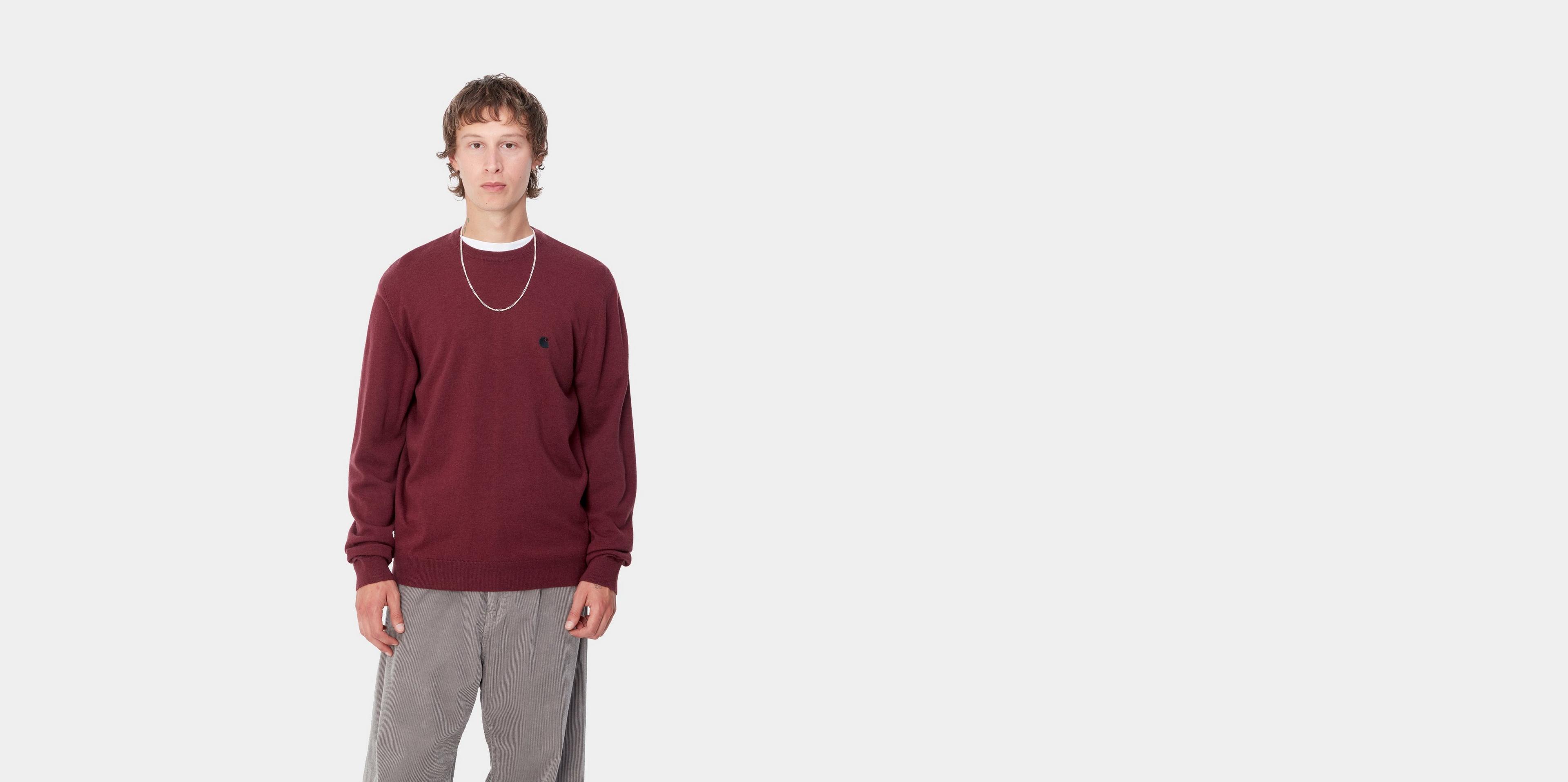 【送料&関税込】Carhartt Madison Sweater Carhartt WIP Madison Sweater, Malbec / Black | Official
