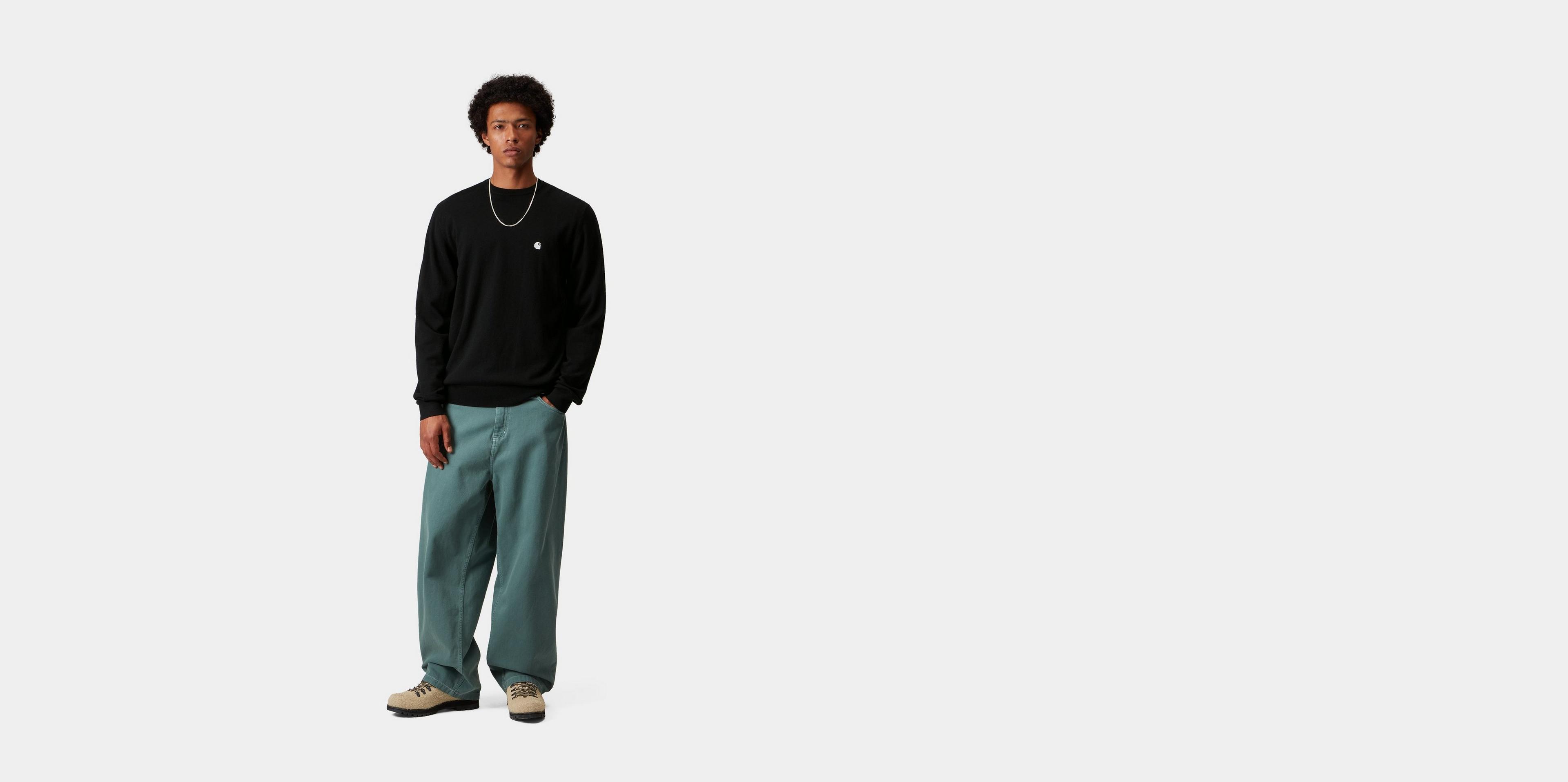 【送料&関税込】Carhartt Black Cotton Madison Sweater Carhartt WIP Madison Sweater, Black / White | Official