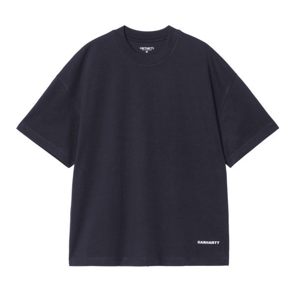 S/S Link Script T-Shirt Dark Navy / White