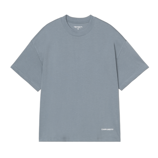 S/S Link Script T-Shirt Velvet Blue / White