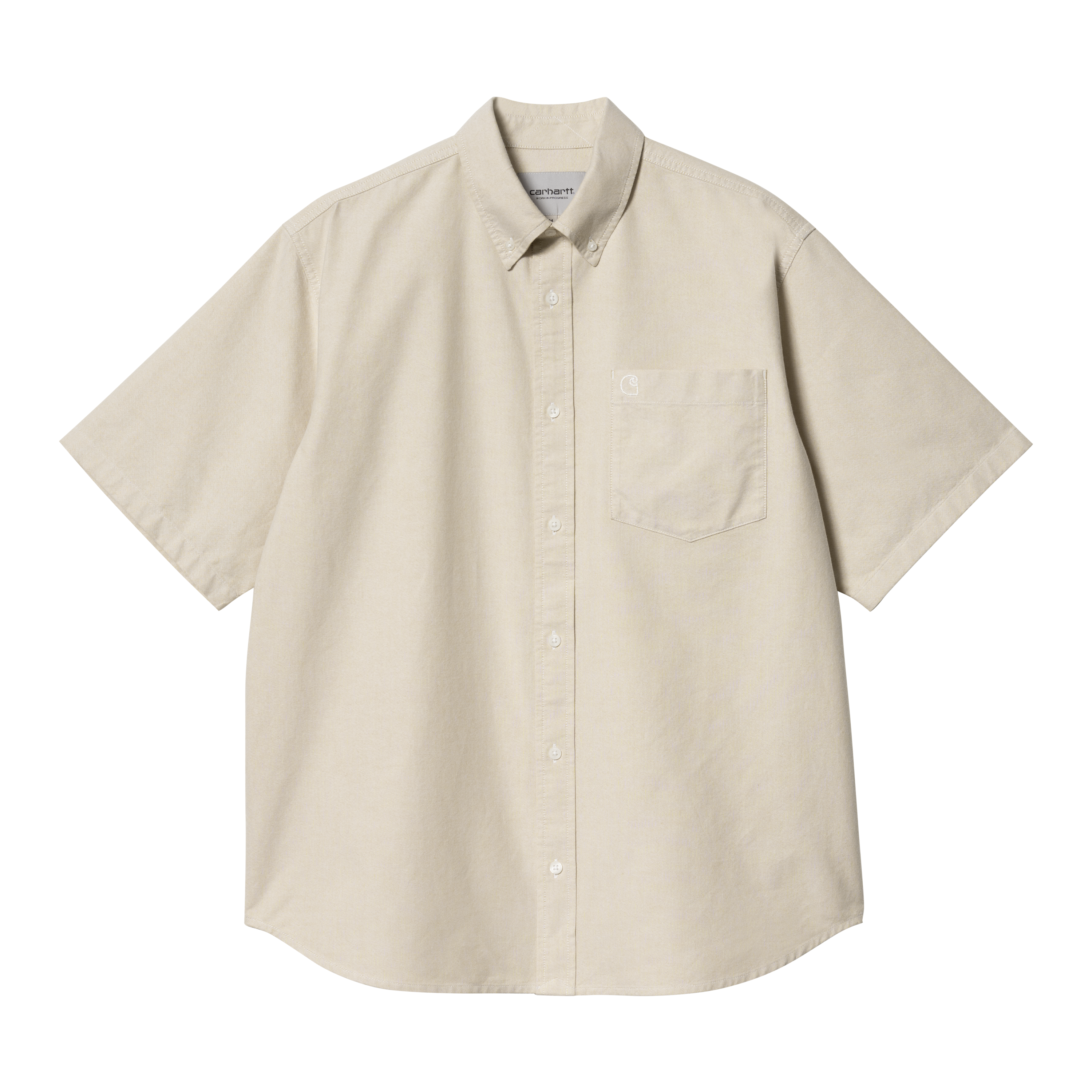 Carhartt WIP Short Sleeve Braxton Shirt in Beige