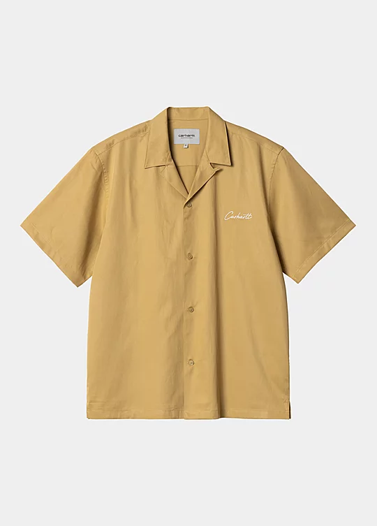 Carhartt WIP Short Sleeve Delray Shirt in Beige
