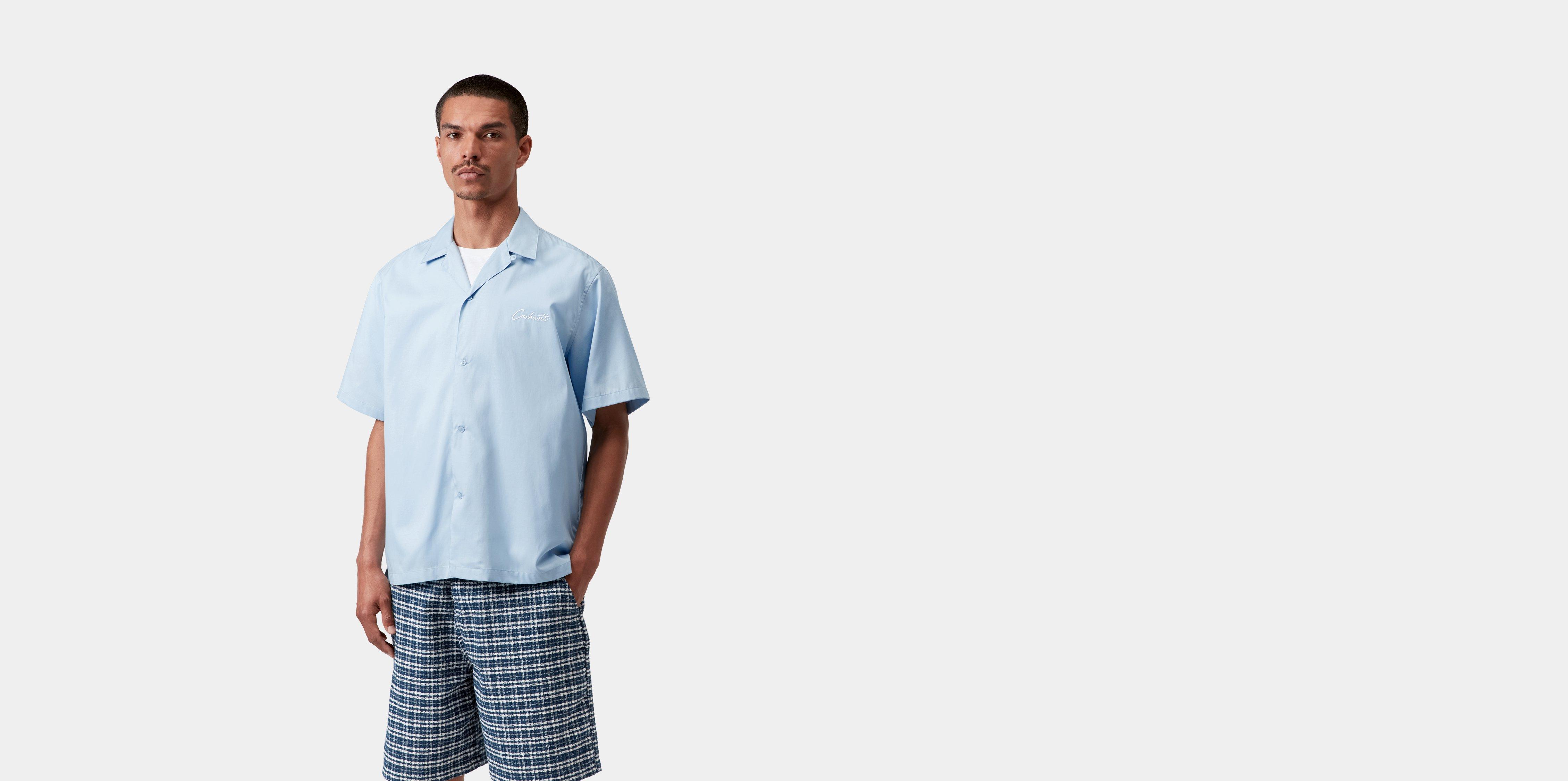 Carhartt WIP S/S Delray Shirt Icaria / White | blue | M | Men