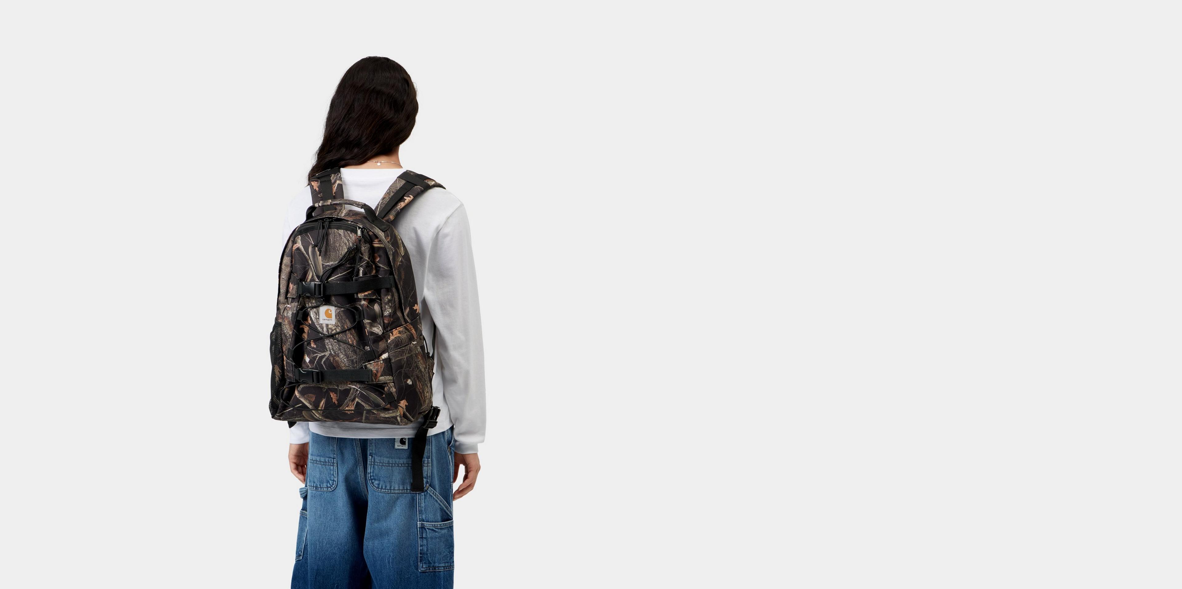 Carhartt WIP Kickflip Backpack, Camo Feather Tree, Black