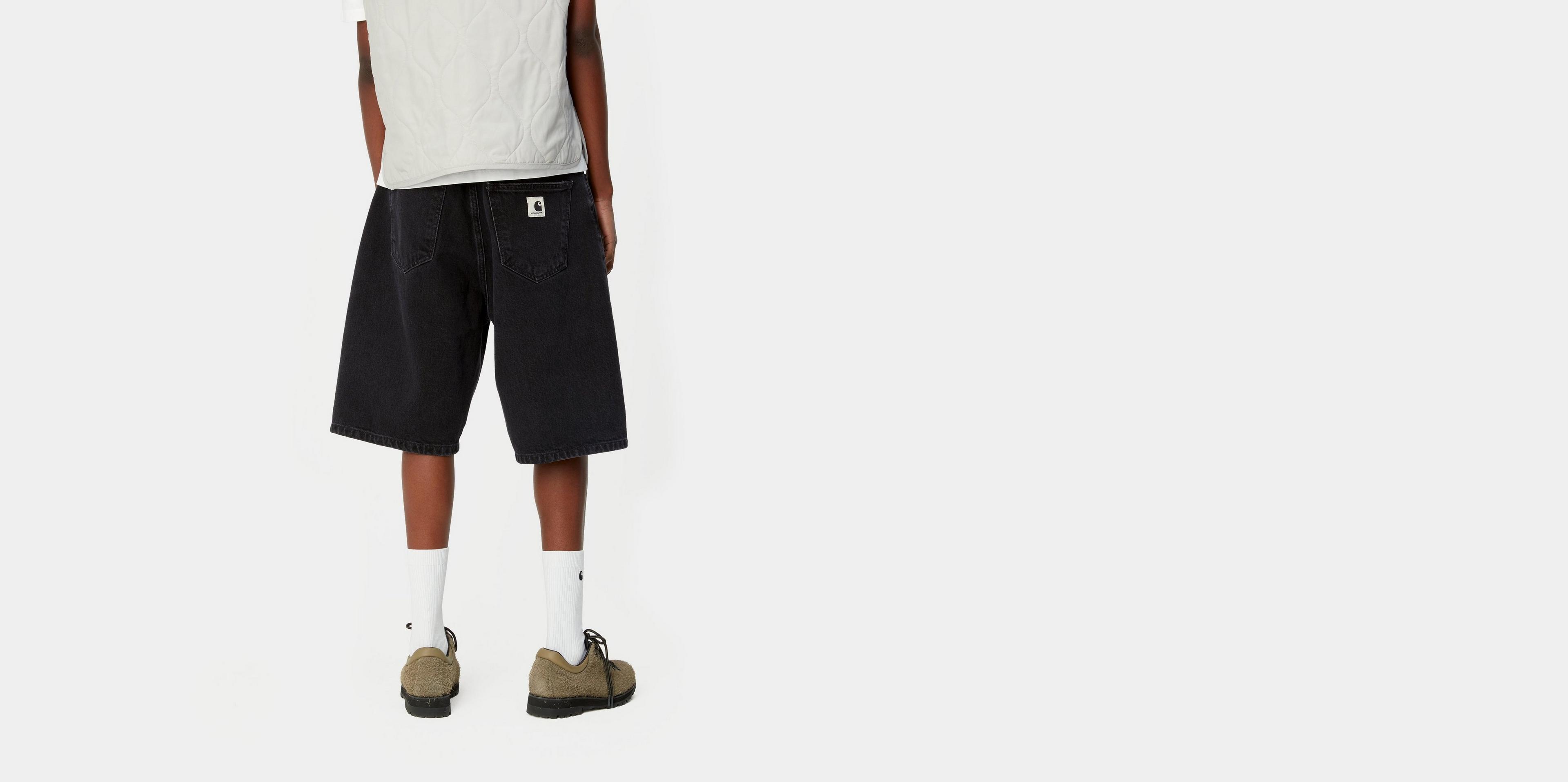 パンツ BRANDON SHORT Black stone washed M Shorts Carhartt WIP Brandon Short Black Stone Washed | Queens