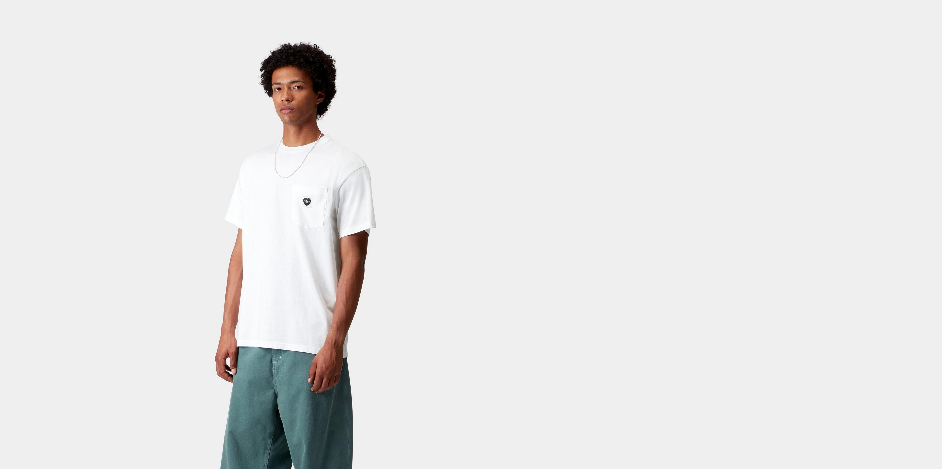 Carhartt WIP S/S Pocket Heart T-Shirt, White / Black