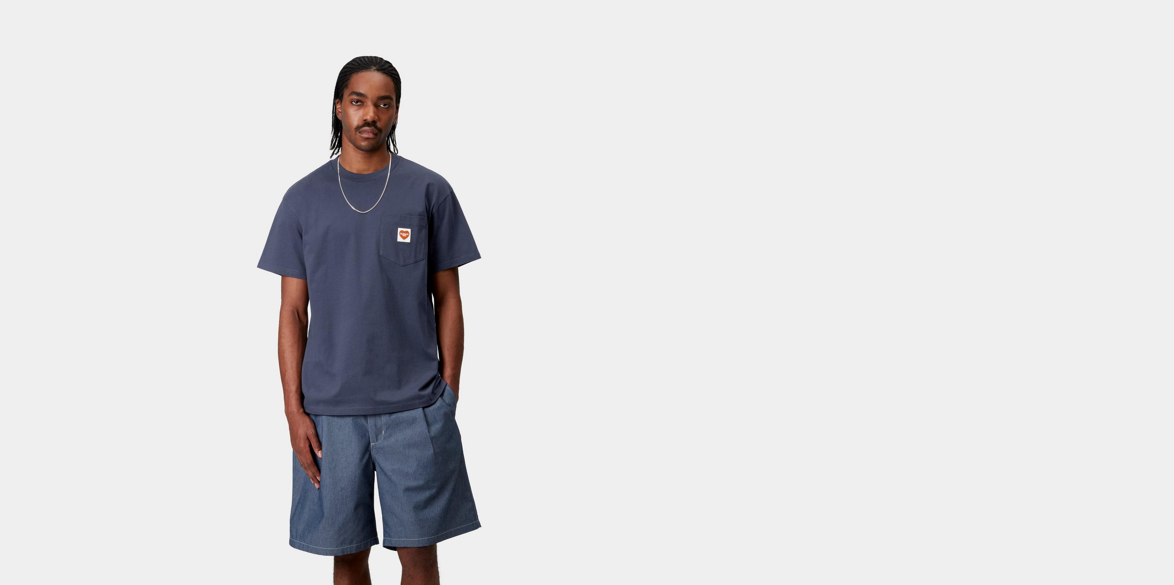 ★ドイツ発*carhartt WIP*新作*Pocket Heart Tシャツ/BLUE★ Carhartt WIP S/S Pocket Heart T-Shirt, Blue | Official