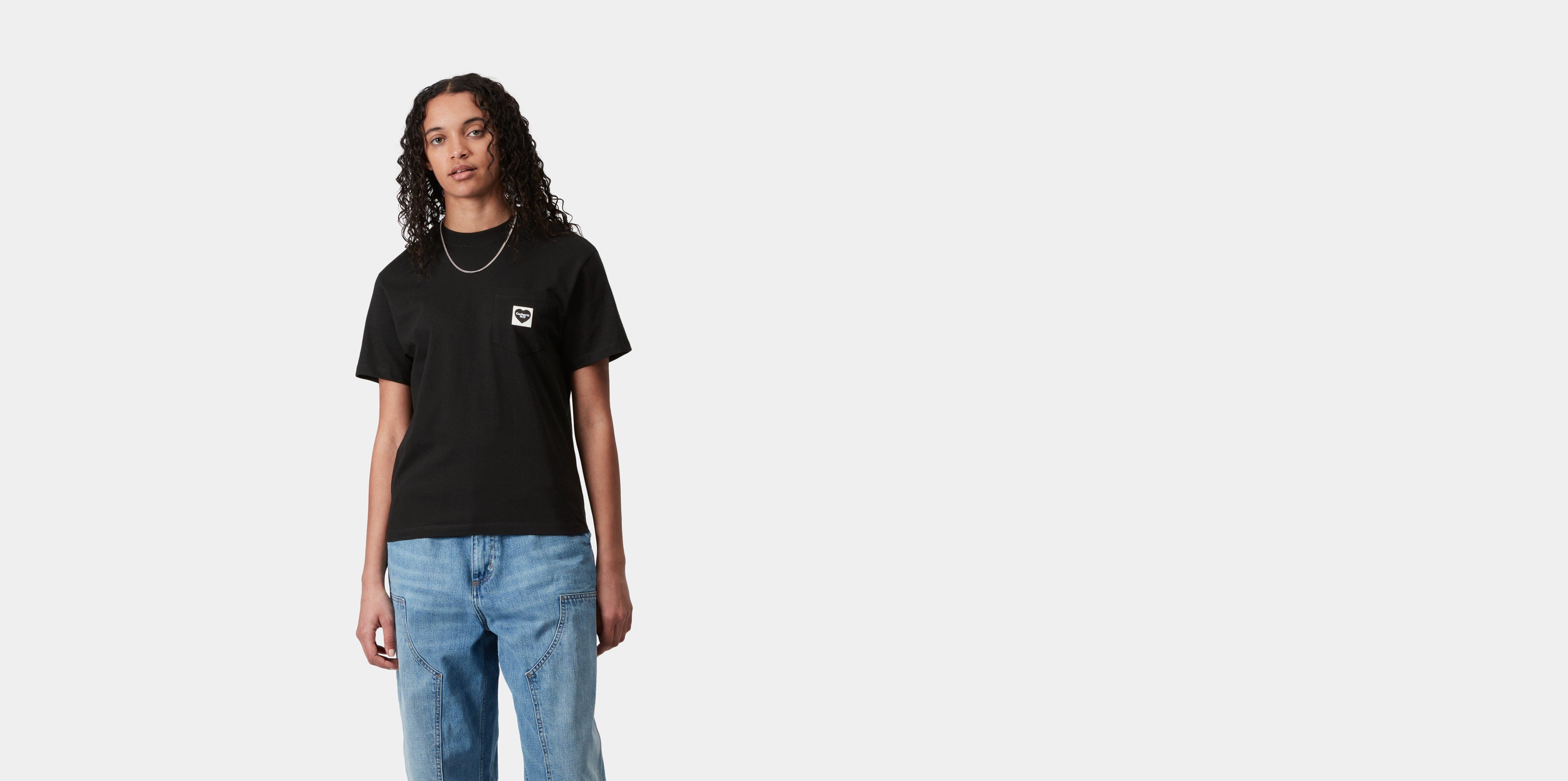 VIP【関税送料無料】希少 Carhartt Wip SS Pocket Heart T-shirt Carhartt WIP W' S/S Pocket Heart T-Shirt, Black / Black