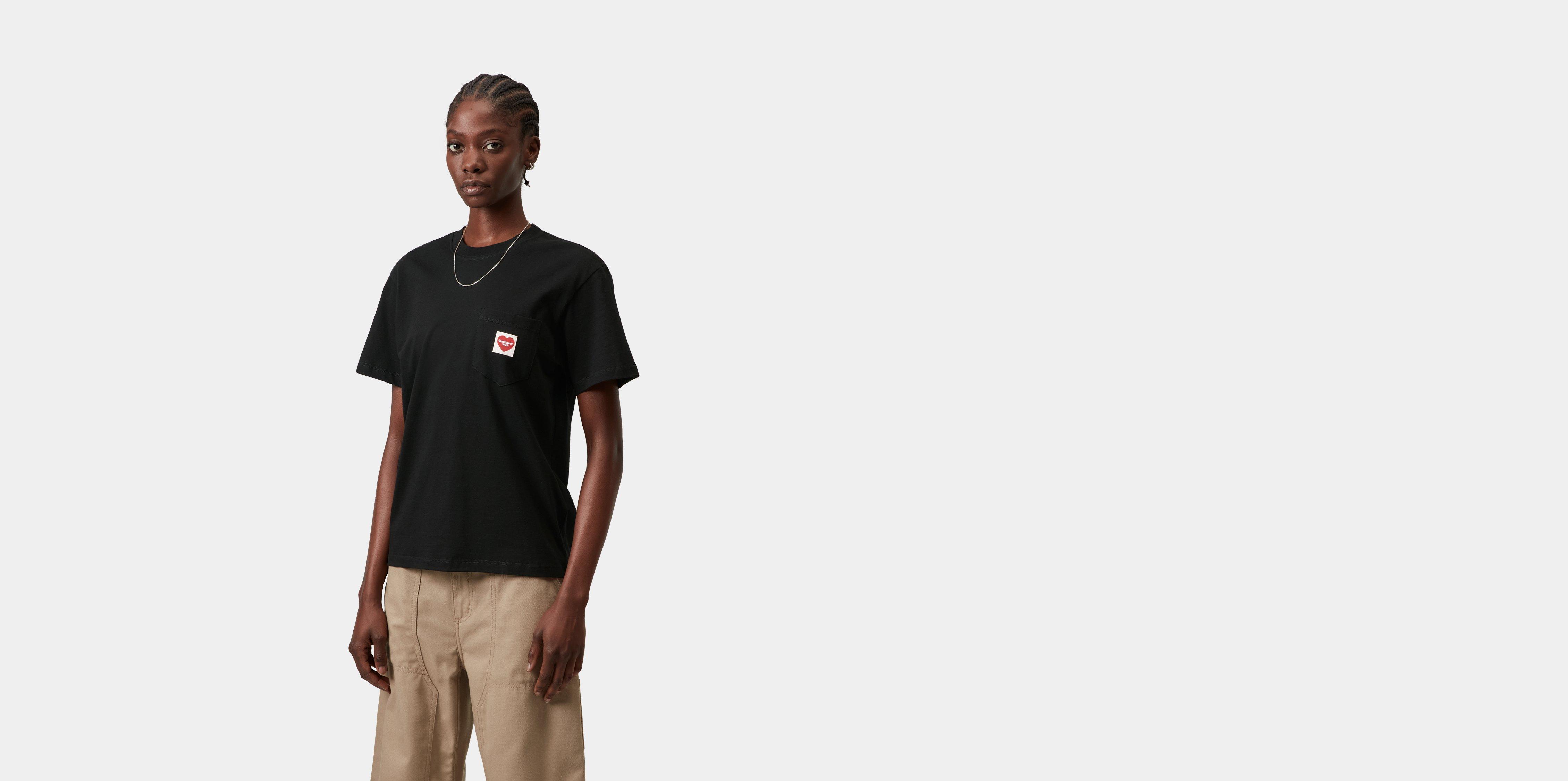 Carhartt WIP W' S/S Pocket Heart T-Shirt Black / Red | XS | Women
