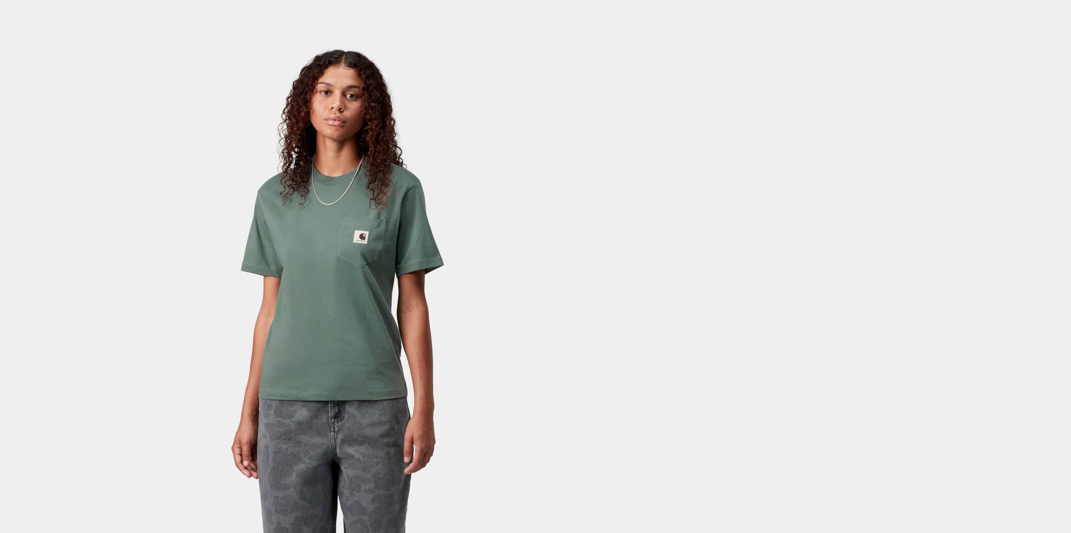Carhartt WIP W' S/S Pocket T-Shirt Silver Pine | green | S | Women
