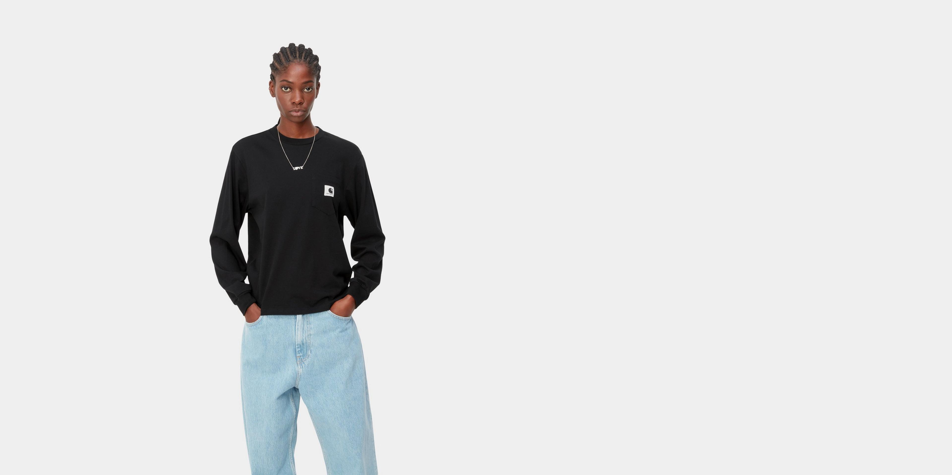 Carhartt WIP W' L/S Pocket T-Shirt, Black | Boutique en