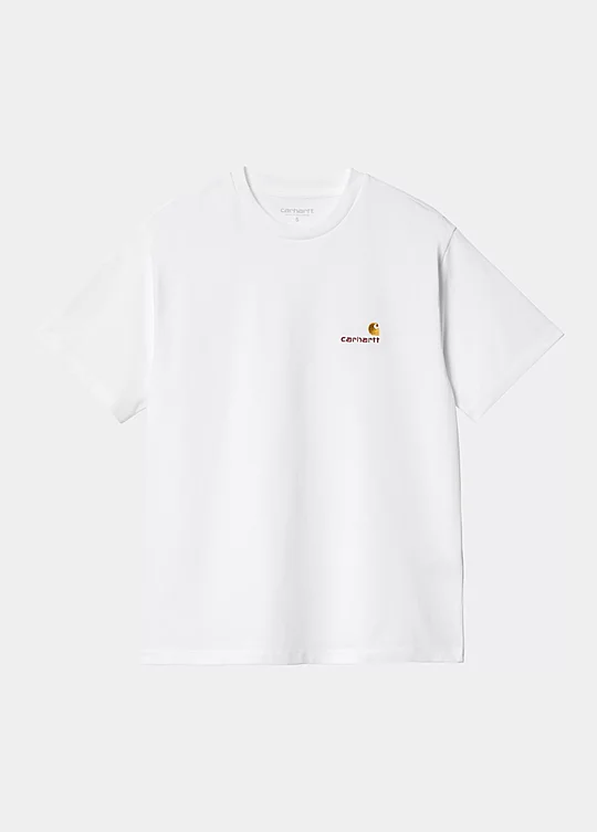 Carhartt WIP Women’s Short Sleeve American Script T-Shirt en Blanco
