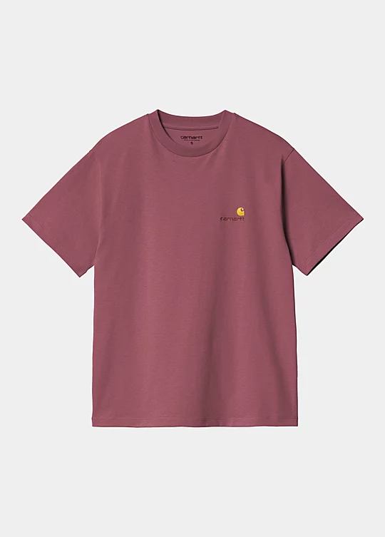 Carhartt WIP Women’s Short Sleeve American Script T-Shirt in Rosa