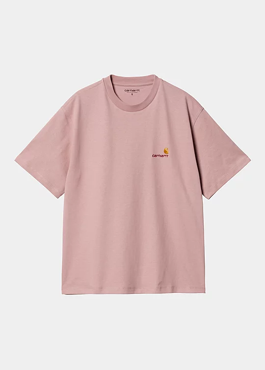 Carhartt WIP Women’s Short Sleeve American Script T-Shirt in Pink