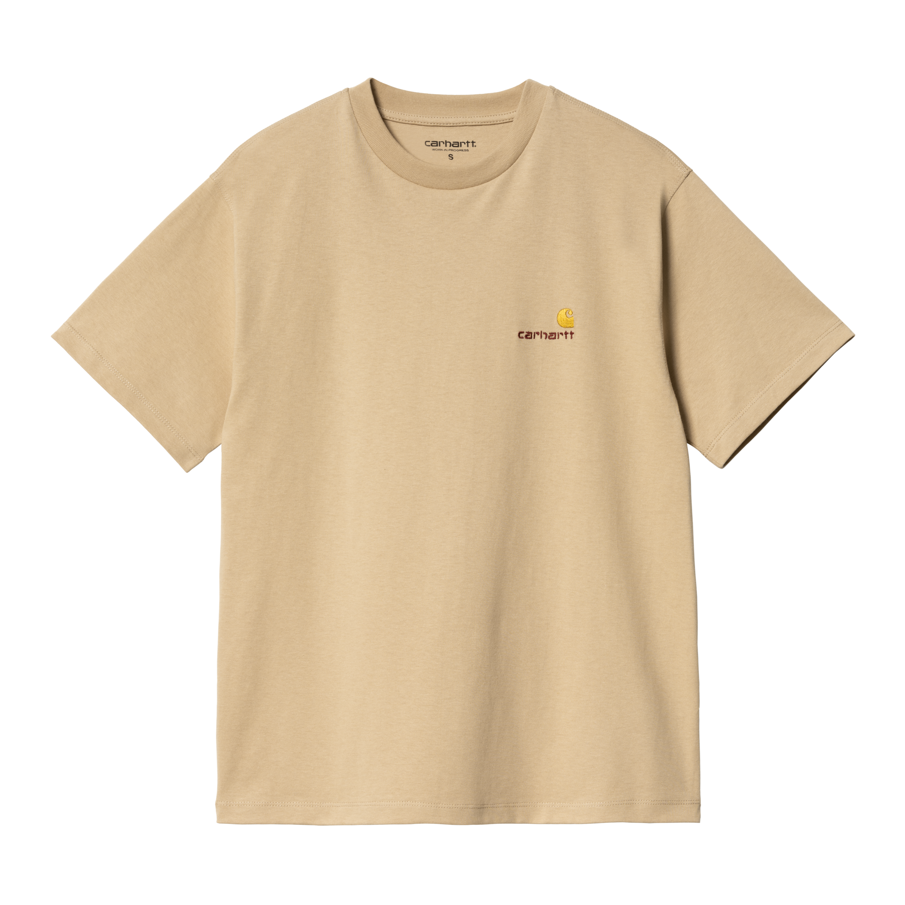 Carhartt WIP Women’s Short Sleeve American Script T-Shirt in Beige