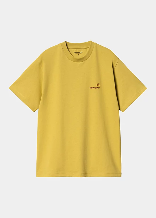 Carhartt WIP Women’s Short Sleeve American Script T-Shirt in Yellow