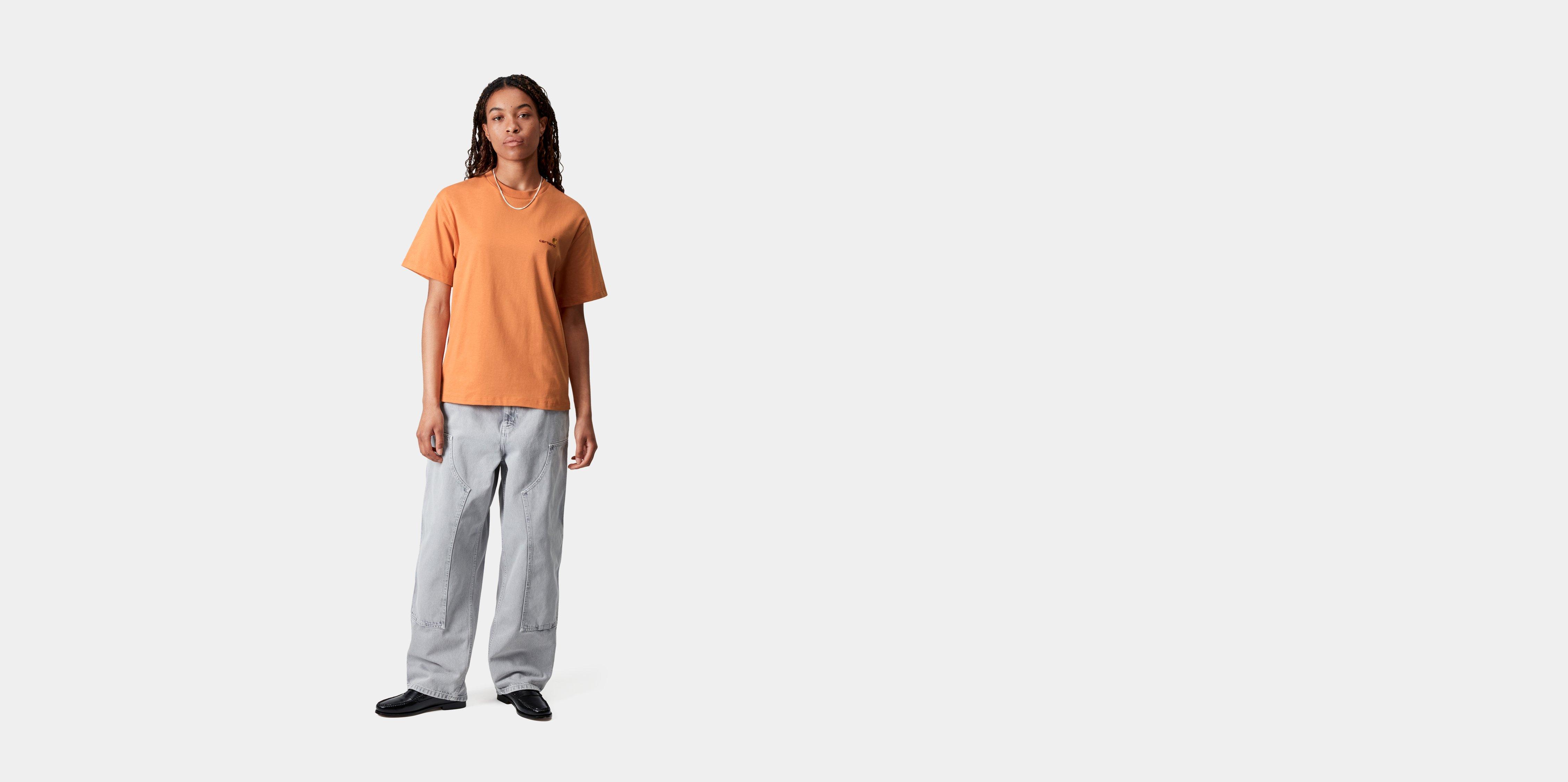 Carhartt WIP Women’s Short Sleeve American Script T-Shirt in Orange