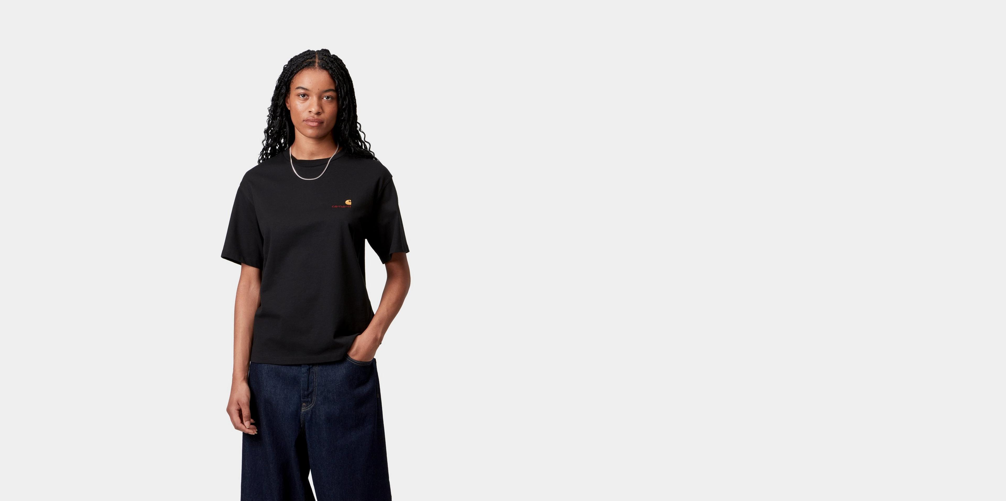 Carhartt WIP W' S/S American Script T-Shirt, Black
