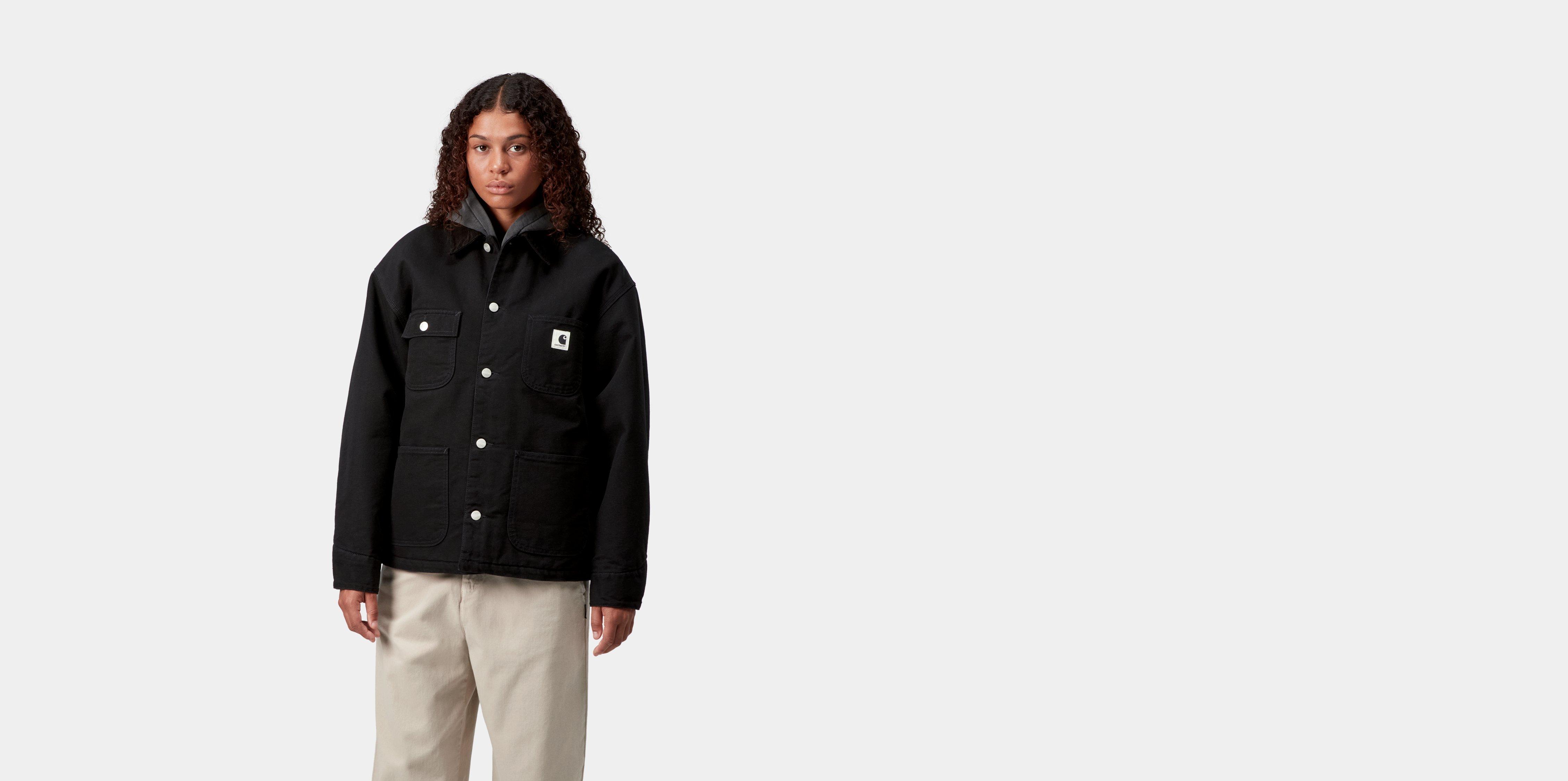 ジャケット・アウター Carhartt WIP Michigan Coat - Black Carhartt WIP Michigan Chore Coat Spring Black Rinsed Canvas