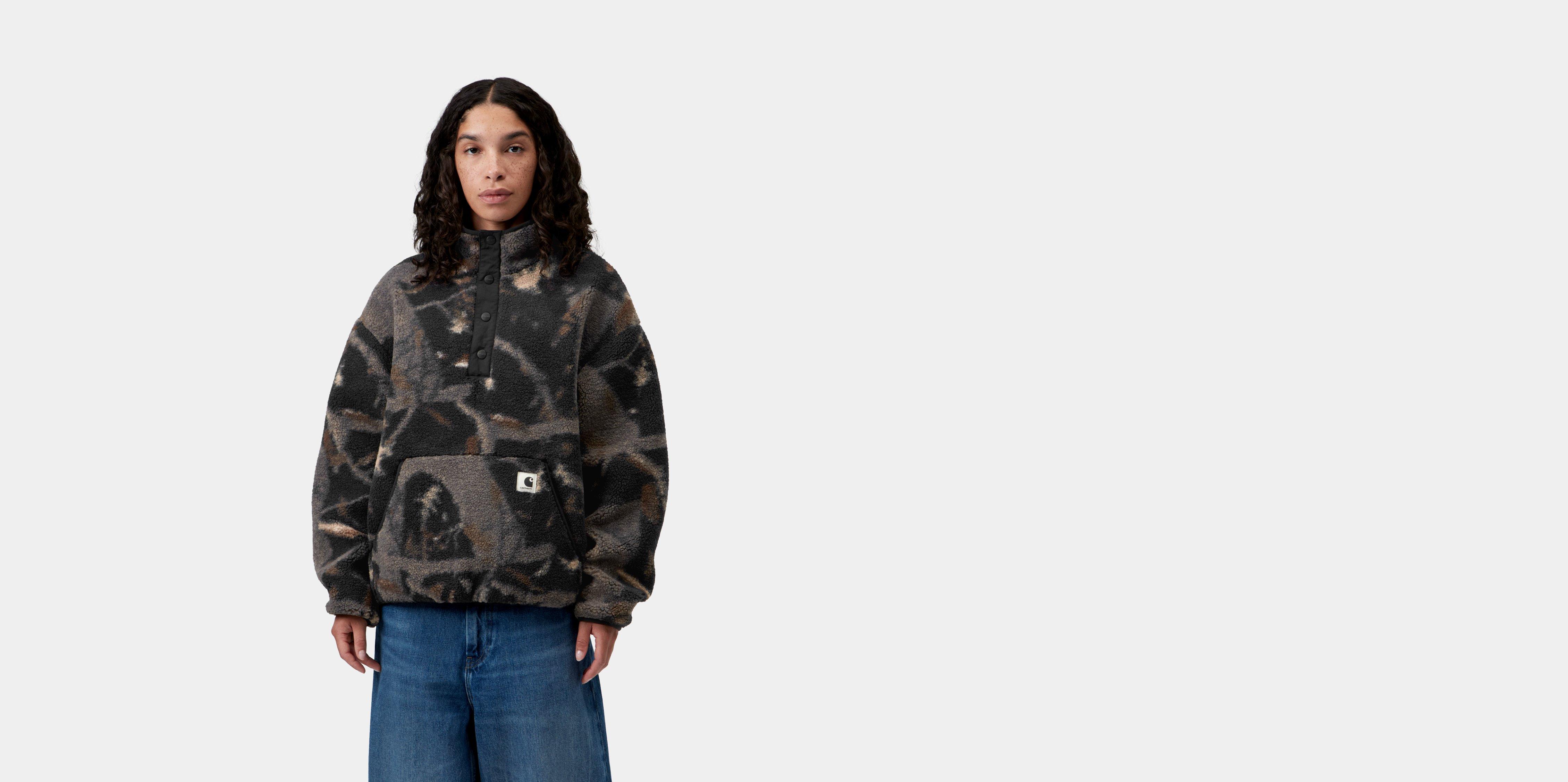 Carhartt WIP W' Elliot High Neck Liner Camo Feather Tree, Black / Black | multicolor|black|camo | L | Women