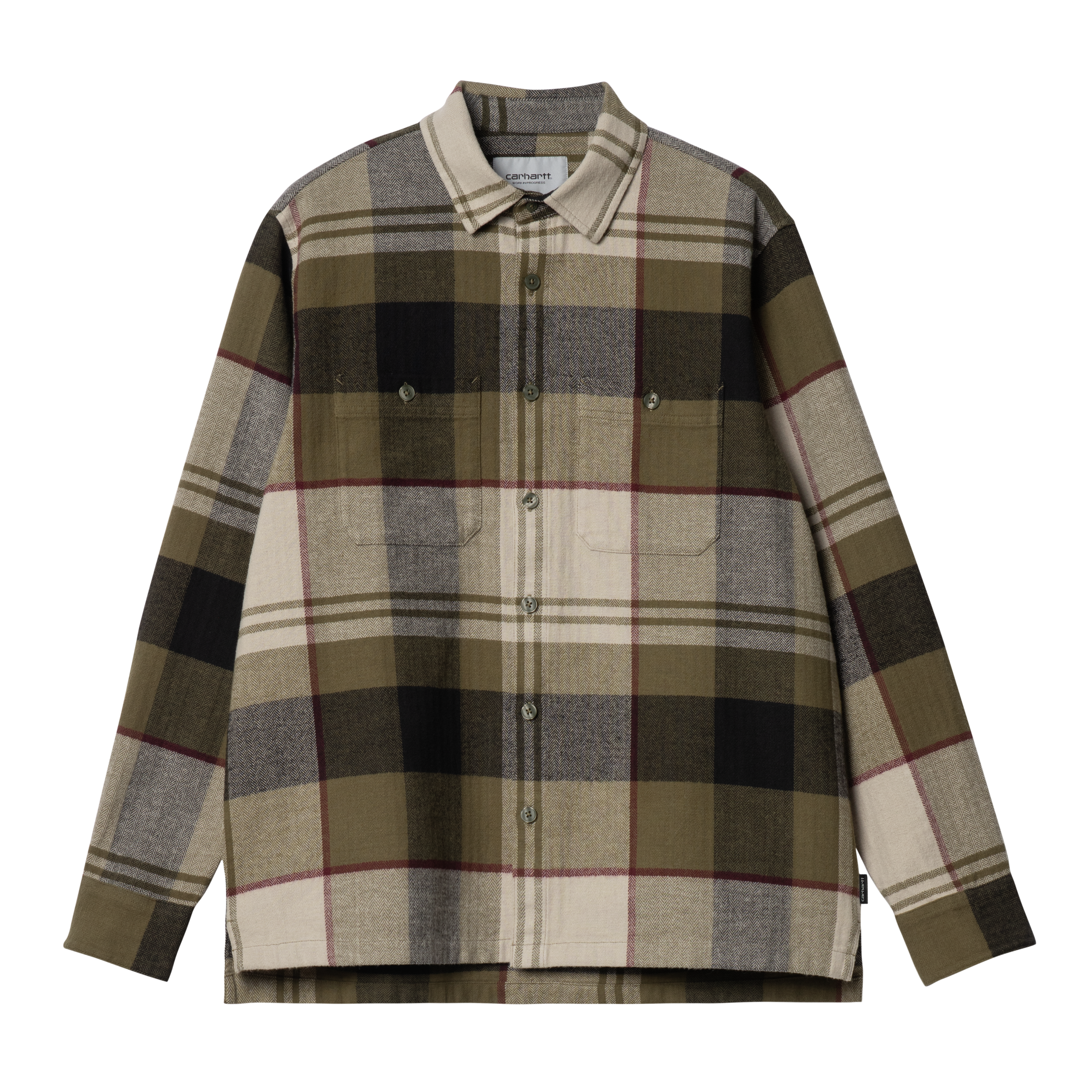 Carhartt WIP Long Sleeve Dellinger Shirt in Brown