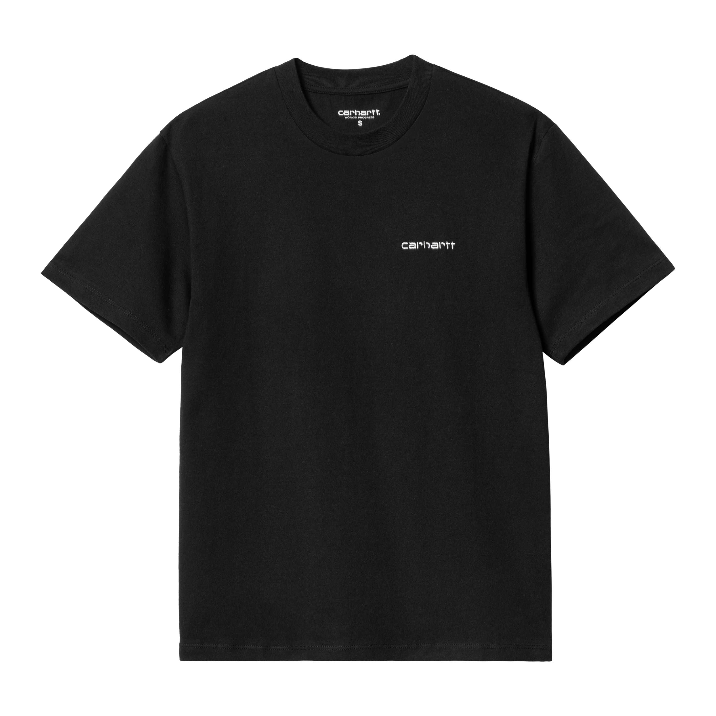 ★ドイツ発*carhartt WIP*新作*Script ポロシャツ/BLACK★ Carhartt WIP W' S/S Script Embroidery T-Shirt, Black / White