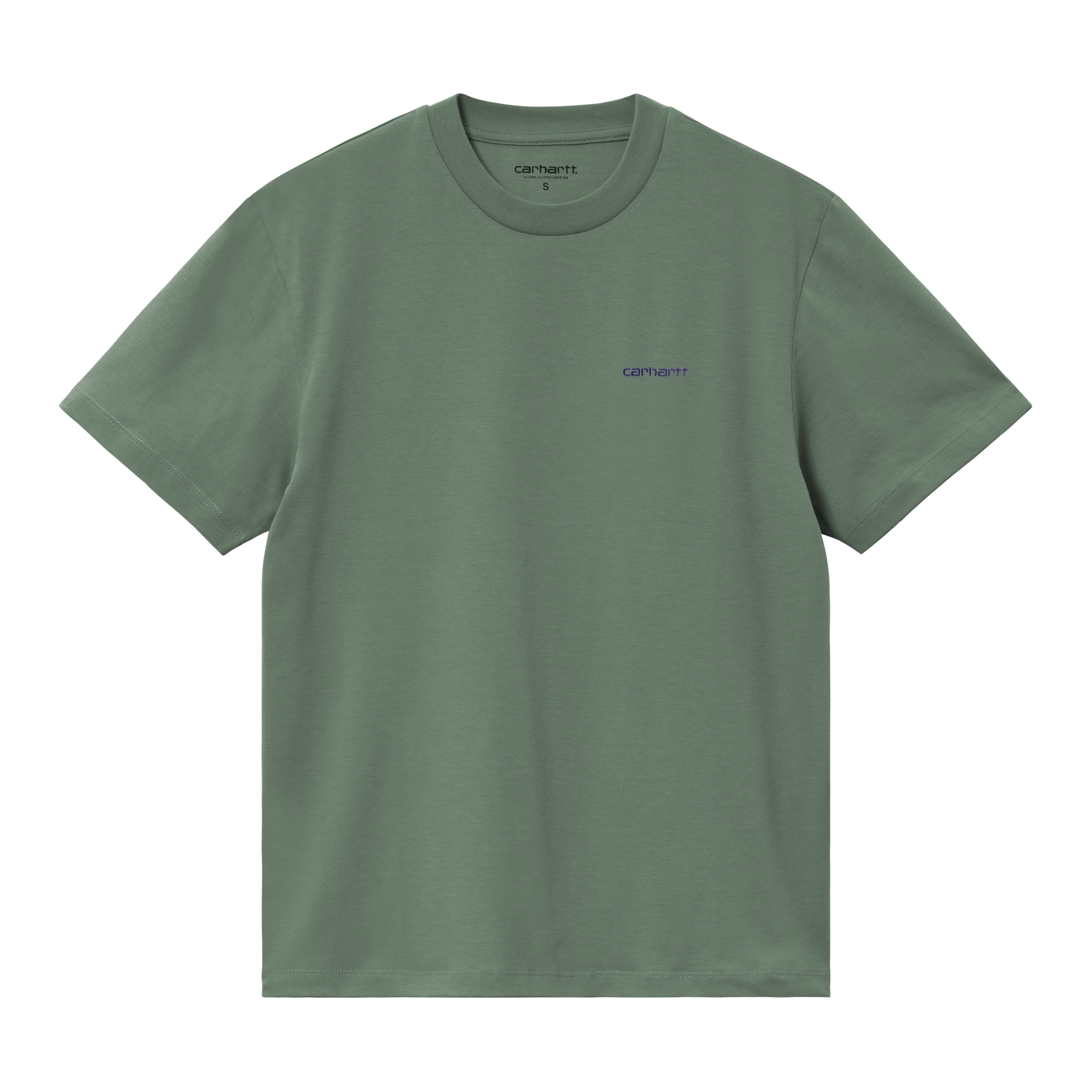 Carhartt WIP Women’s Short Sleeve Script Embroidery T-Shirt in Verde