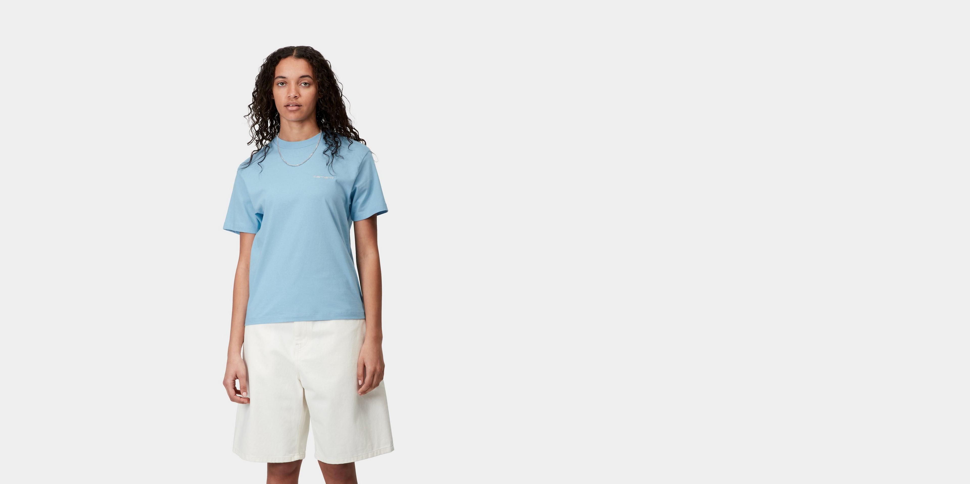 Carhartt WIP W' S/S Script Embroidery T-Shirt, Bluebird