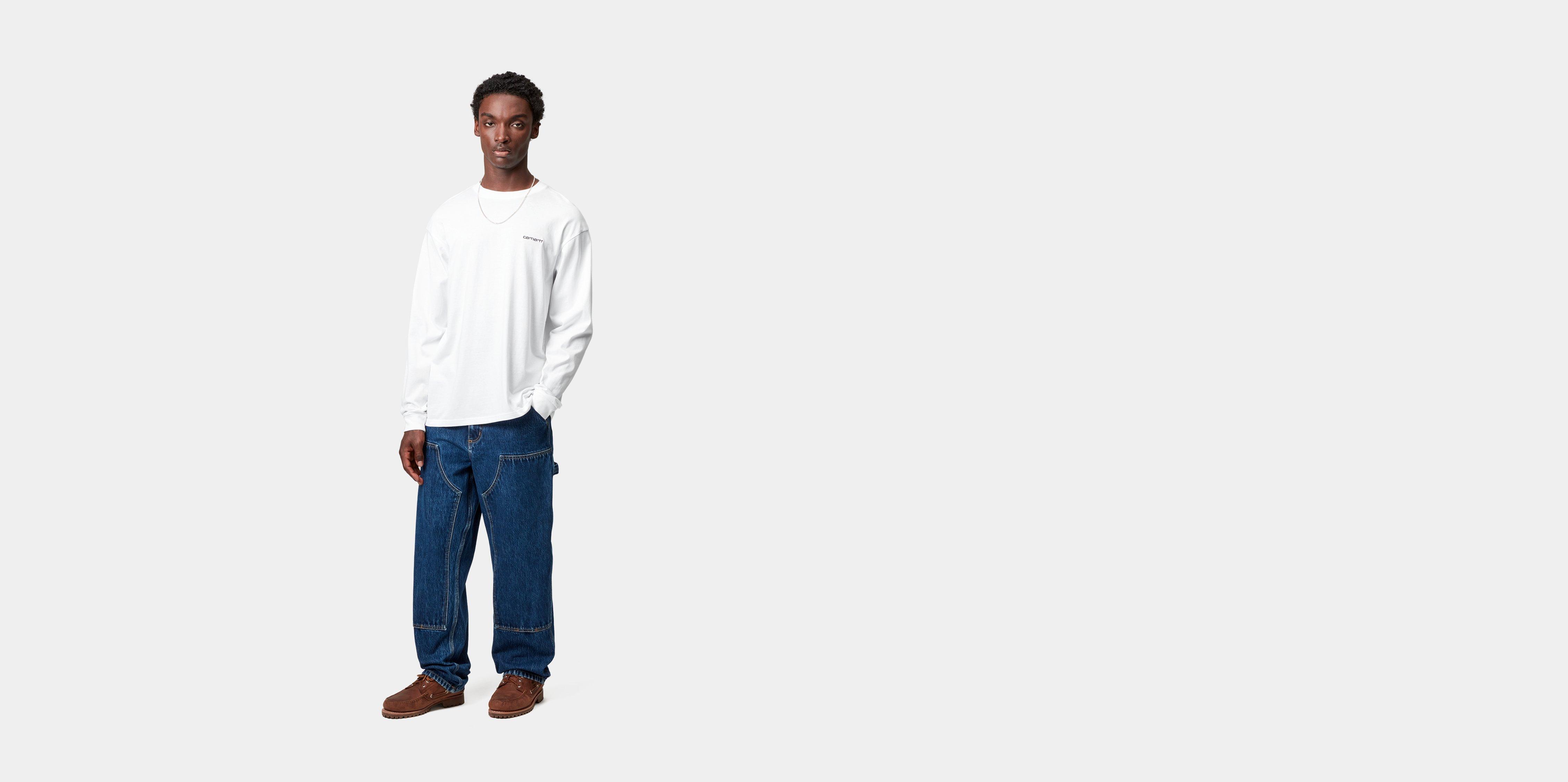 CARHARTT WIP｜ (L/S Script Embroidery T-Shirt (I032306 2 Carhartt WIP L/S Script Embroidery T-Shirt, White / Black