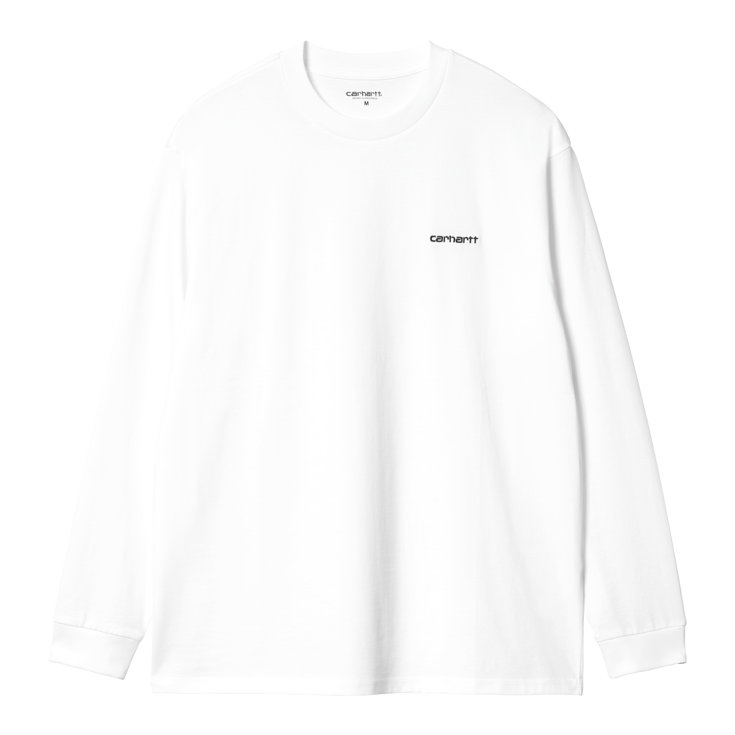 Carhartt WIP L/S Script Embroidery T-Shirt, White / Black