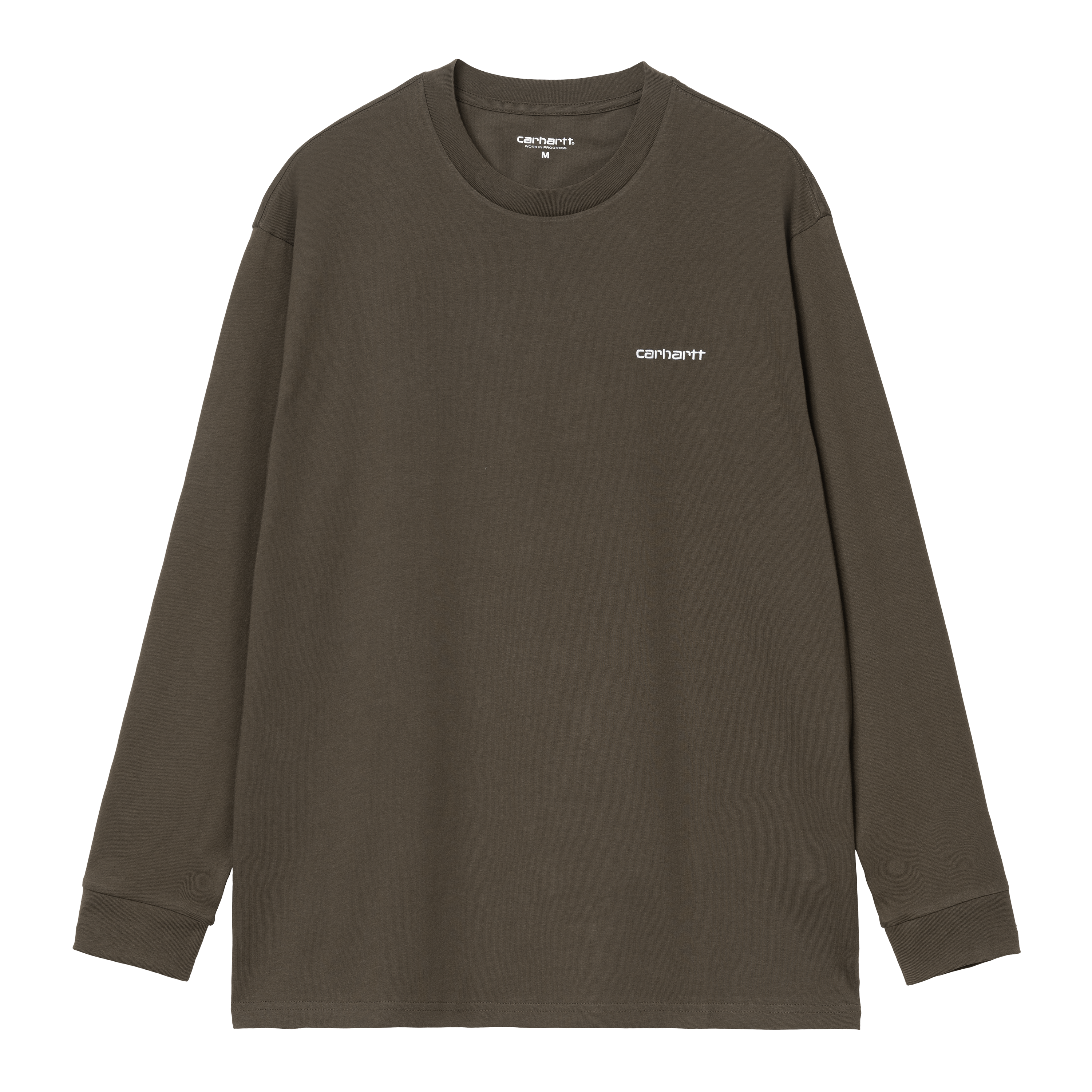 Carhartt WIP Long Sleeve Script Embroidery T-Shirt em Verde