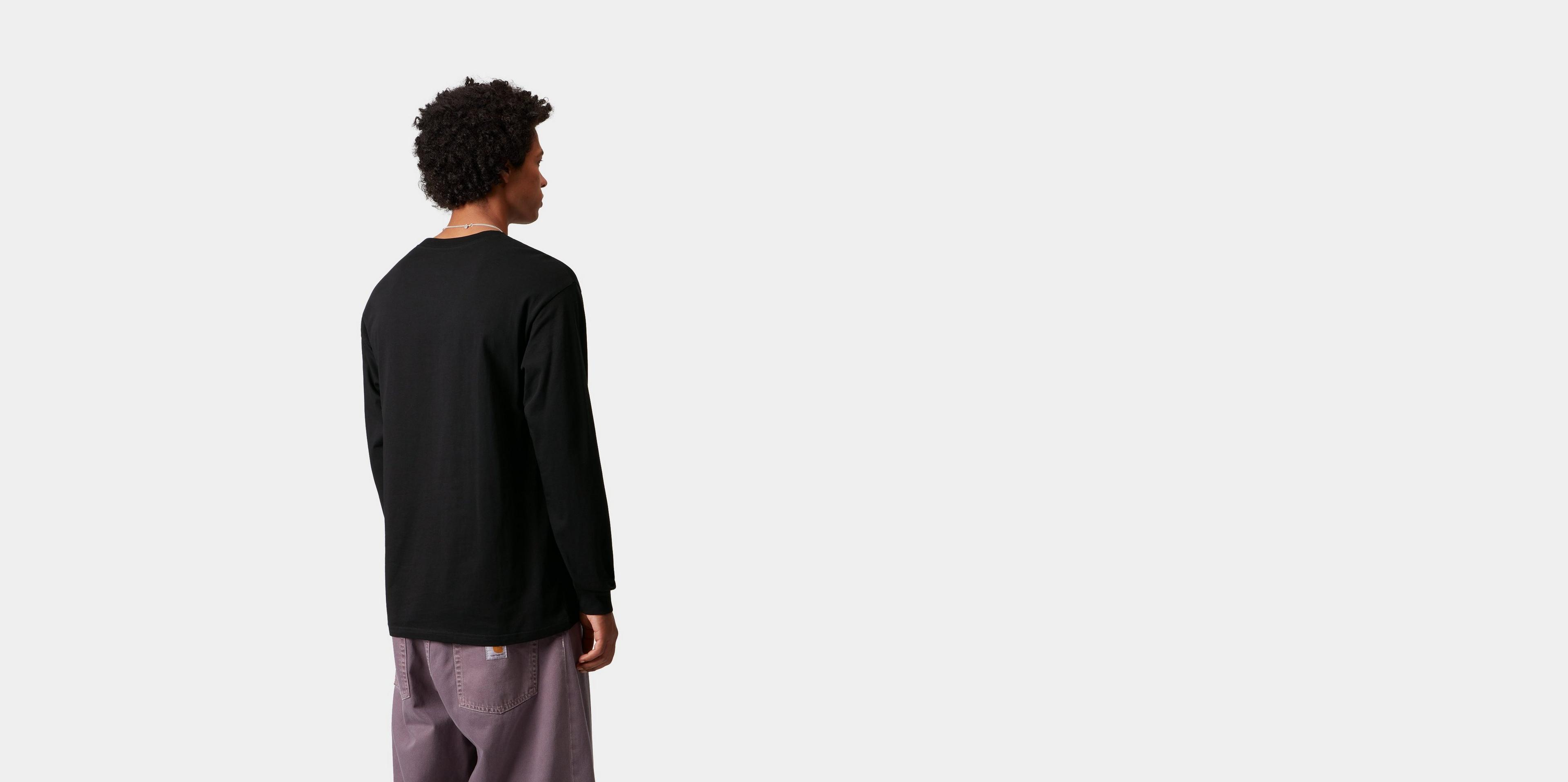 CARHARTT WIP｜ (L/S Script Embroidery T-Shirt (I032306 2 Carhartt WIP L/S Script Embroidery T-Shirt, Black / White