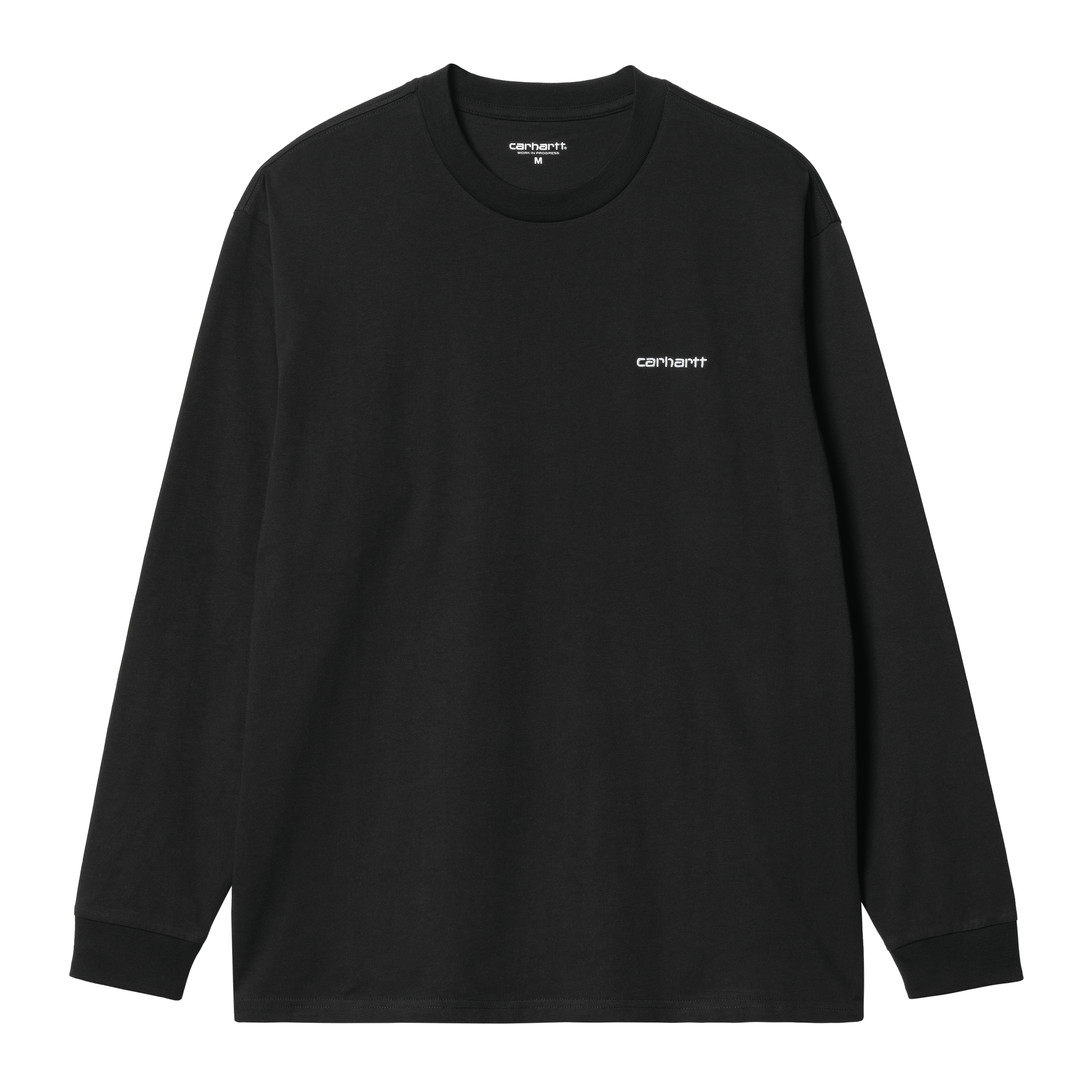 Carhartt WIP Long Sleeve Script Embroidery T-Shirt in Nero