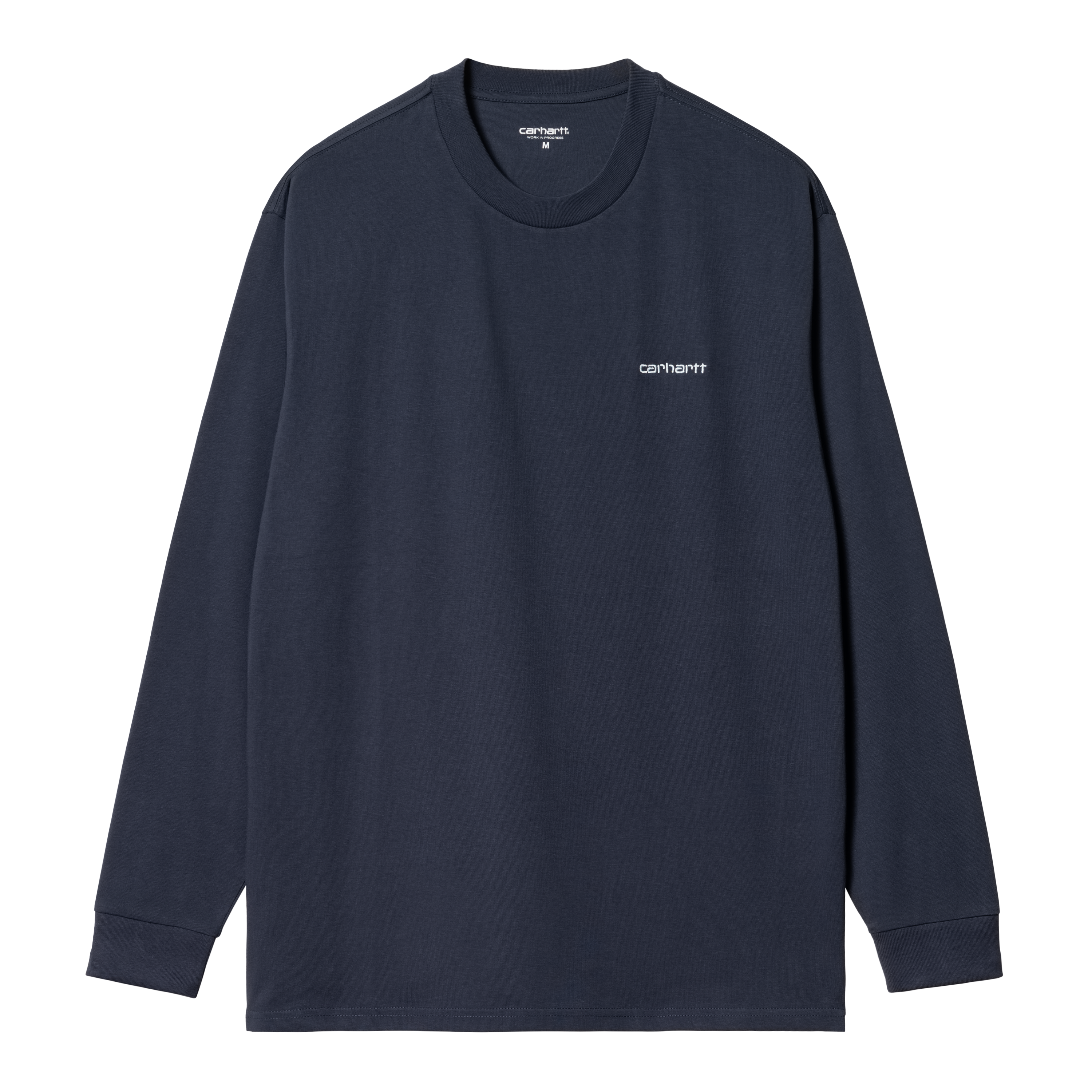 Carhartt WIP Long Sleeve Script Embroidery T-Shirt in Blue