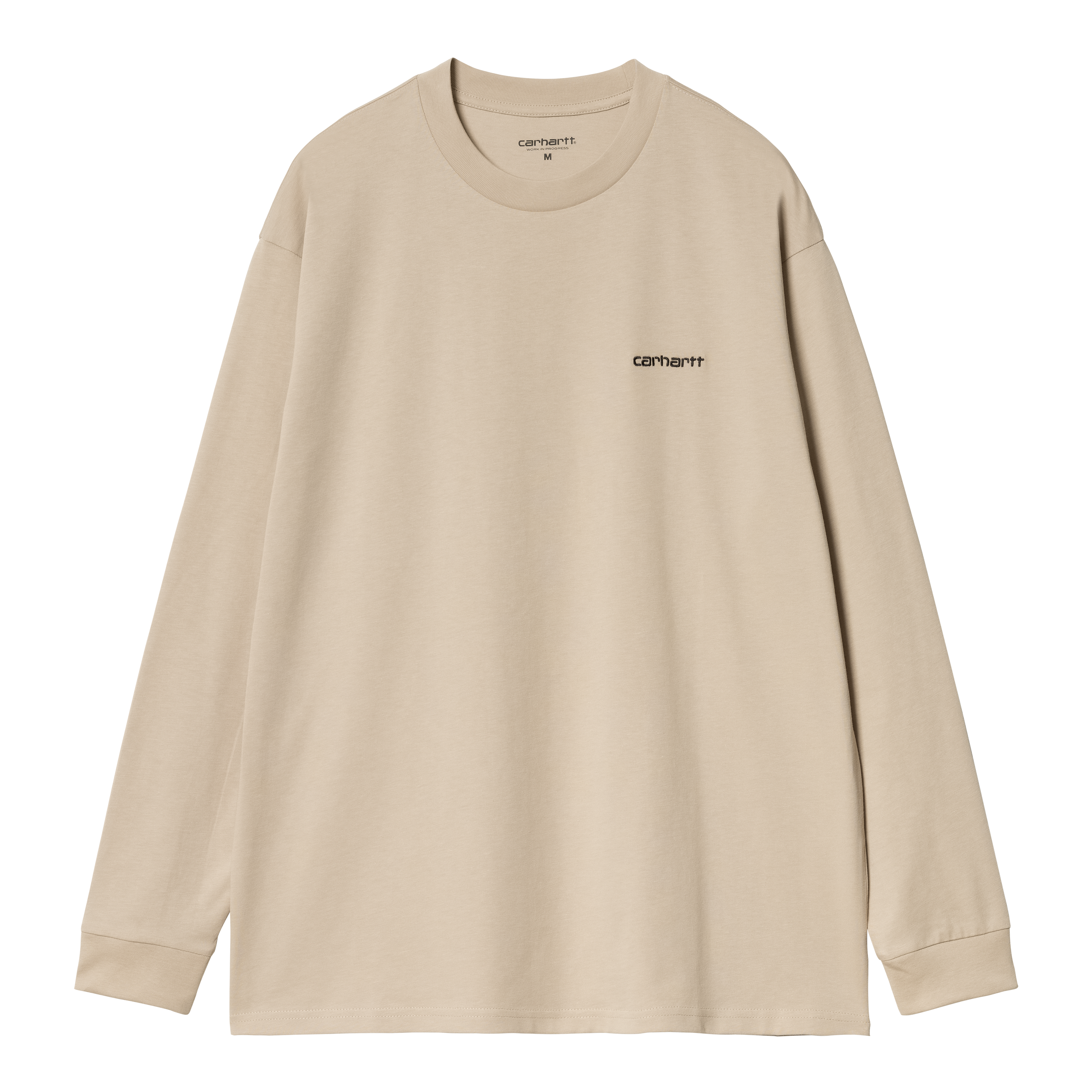 Carhartt WIP Long Sleeve Script Embroidery T-Shirt em Bege