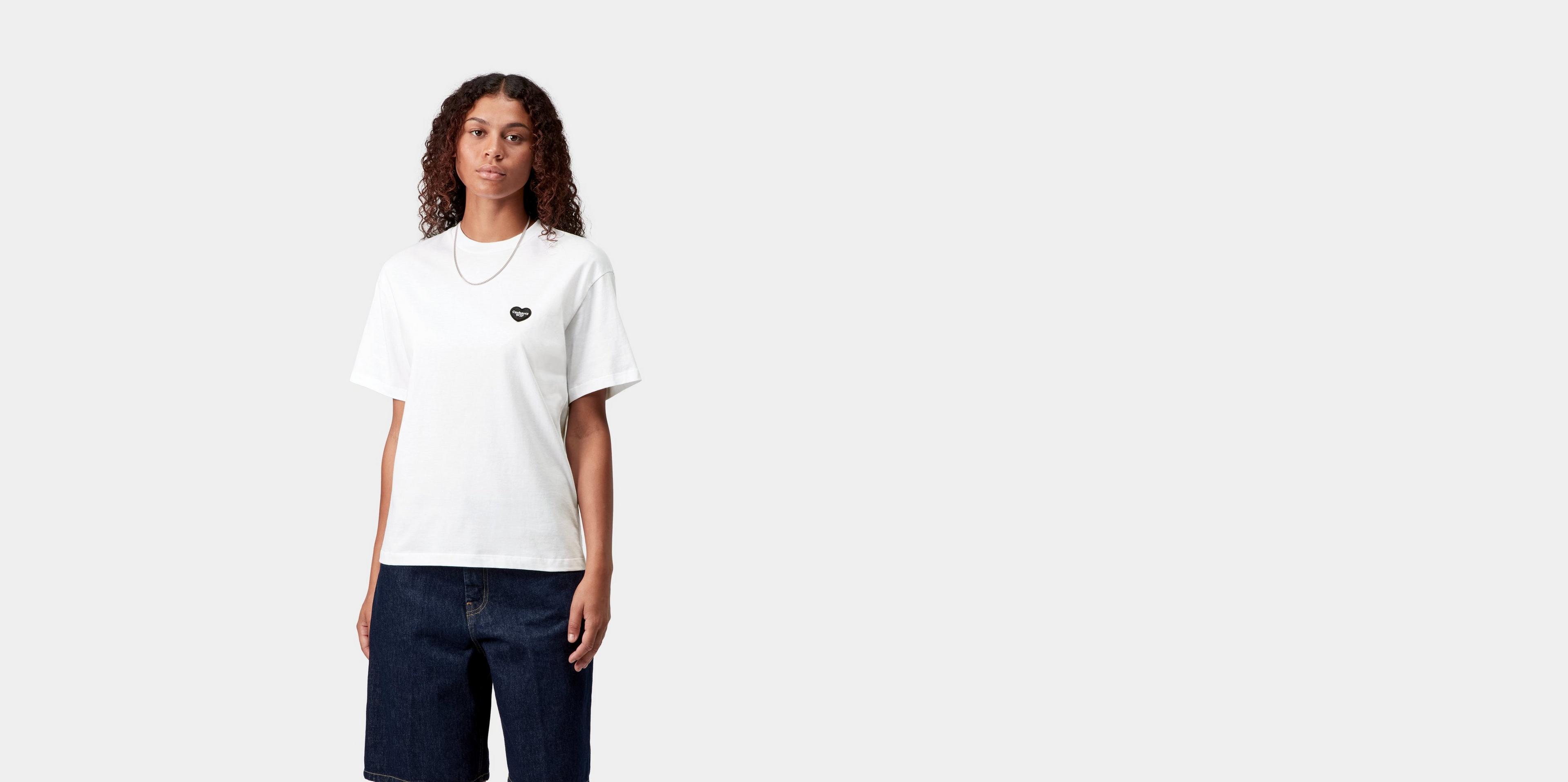 Carhartt WIP W' S/S Heart Patch T-Shirt, White / Black