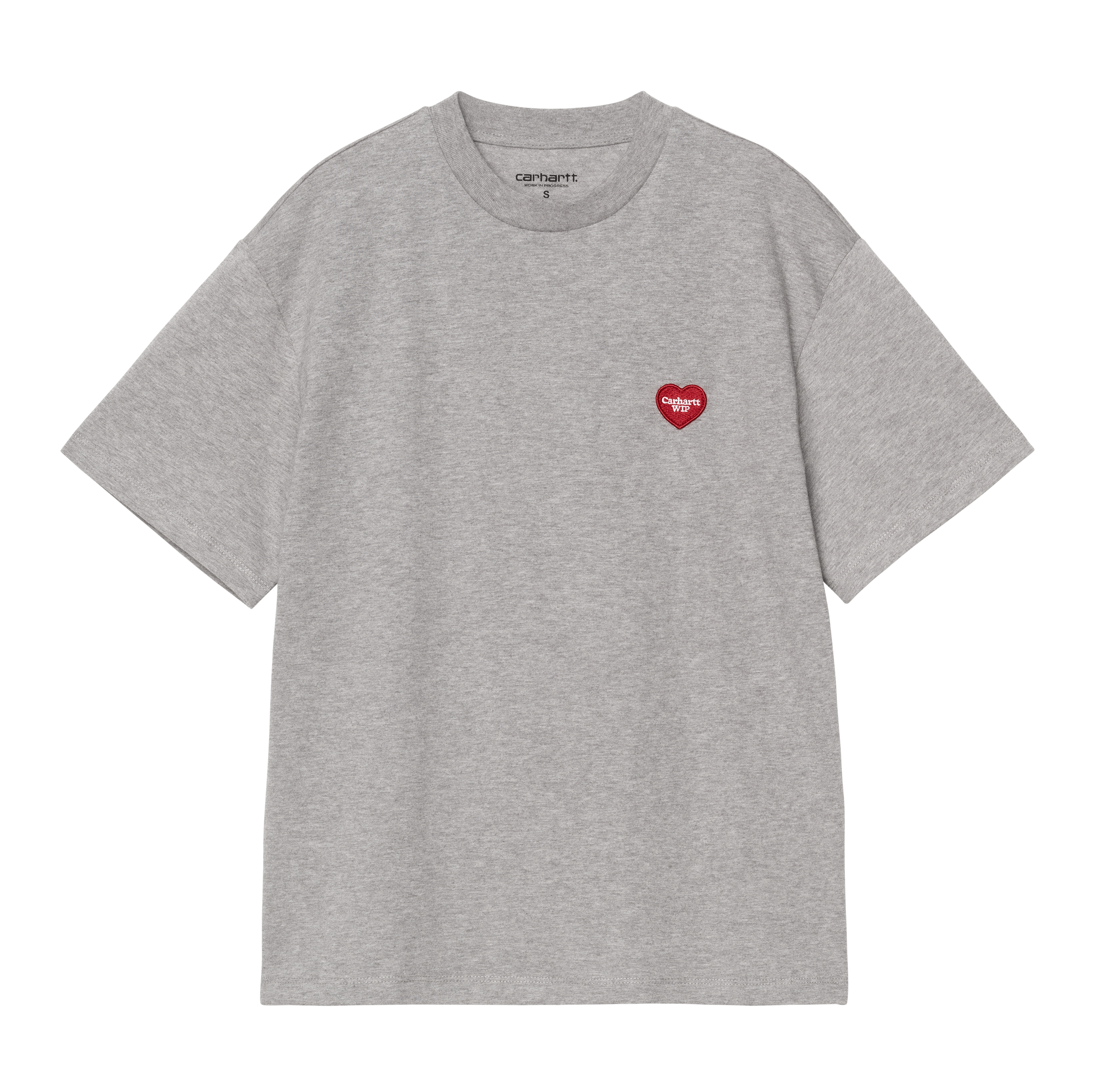 Carhartt WIP W' S/S Heart Patch T-Shirt, Grey Heather / Red