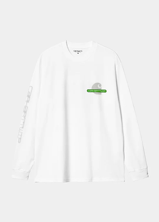 Carhartt WIP Long Sleeve Electronics T-Shirt in Bianco