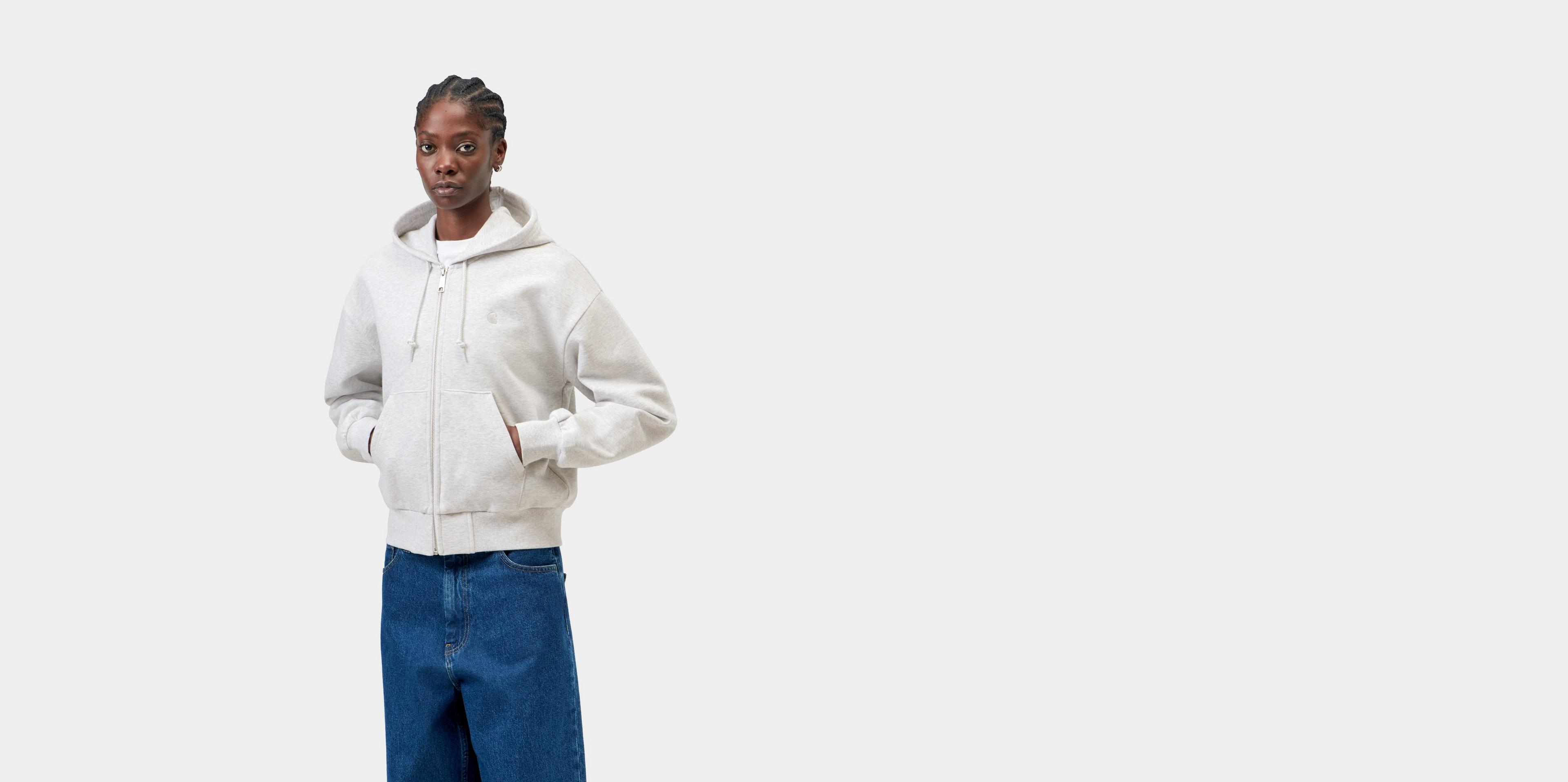 CASEY CASEY ペーパーコットンフードパーカー新品タグ付き Carhartt WIP Women's Hooded Casey Jacket, Natural / Silver