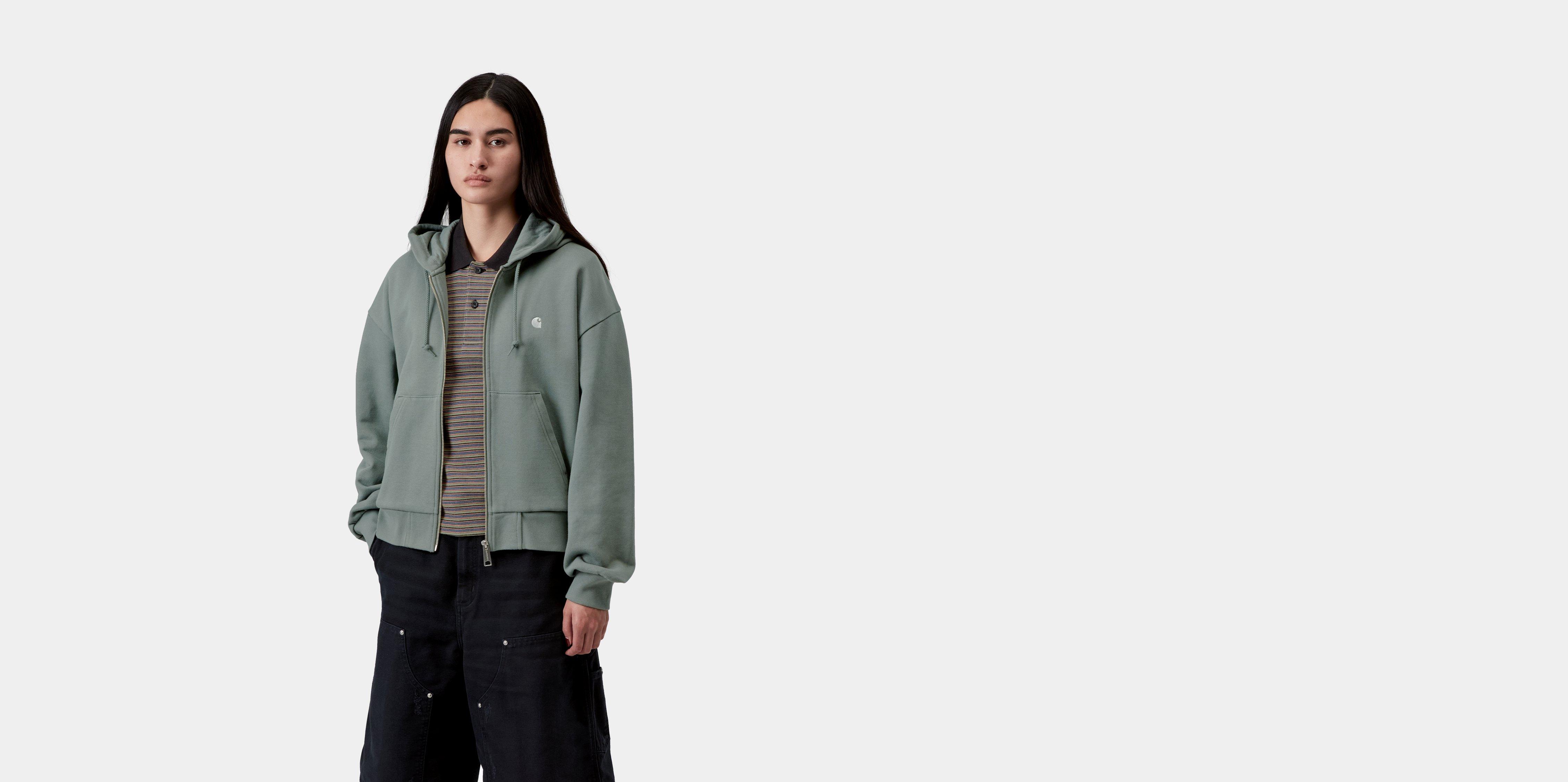 Carhartt WIP W' Hooded Casey Jacket Velvet Green / Silver | L | Women
