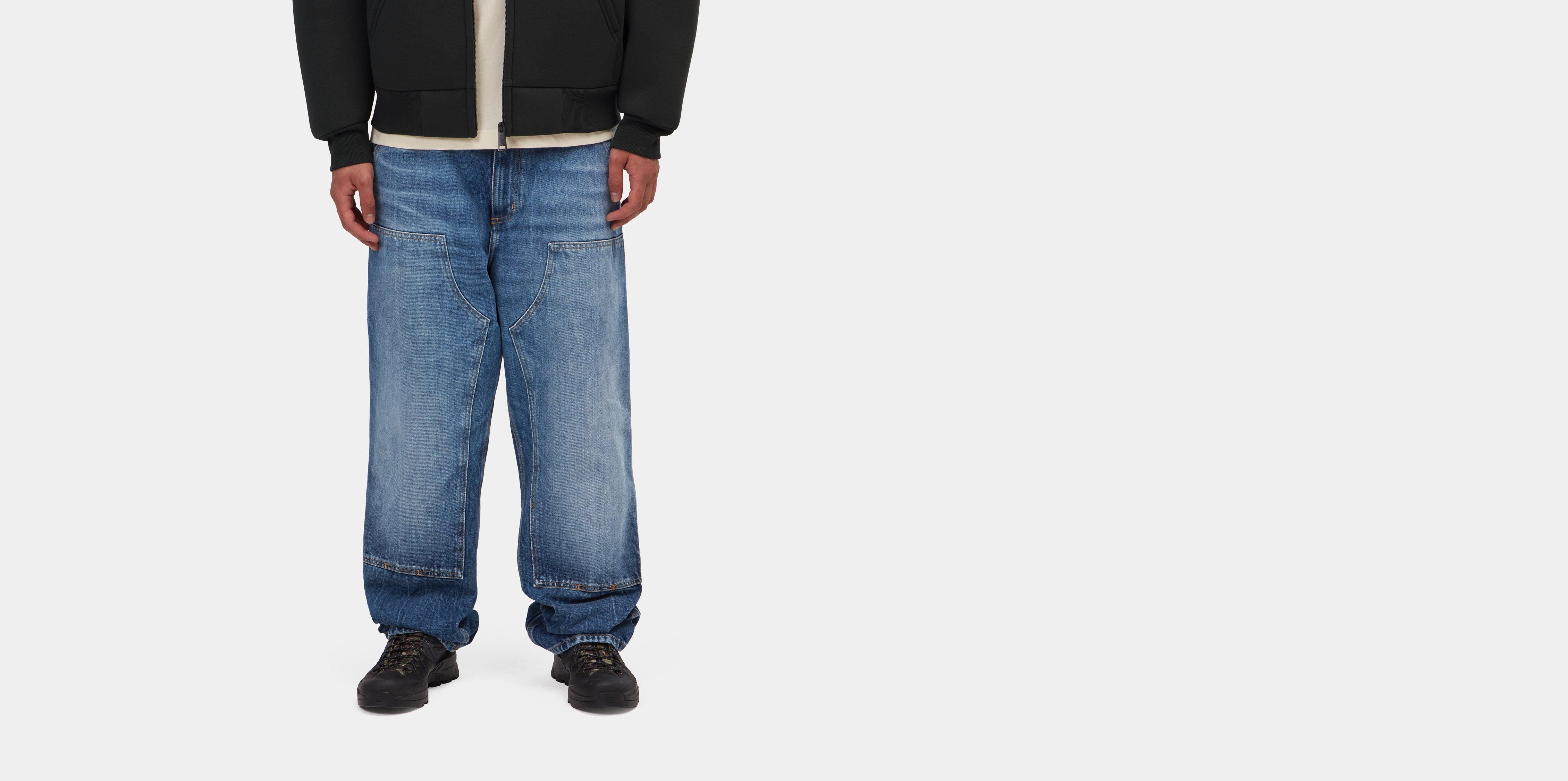 Carhartt WIP Double Knee Pant Blue marble used wash | 32/32 | Men