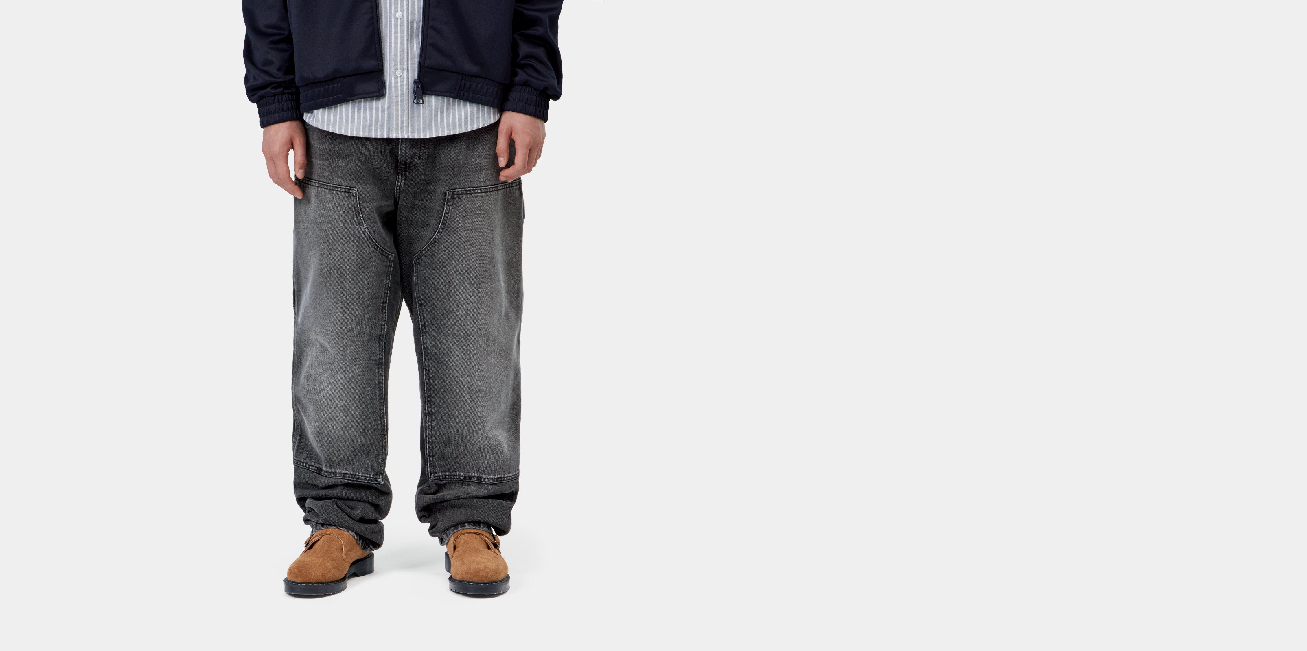 Carhartt WIP Double Knee Pant Black marble used wash | 32/32 | Men