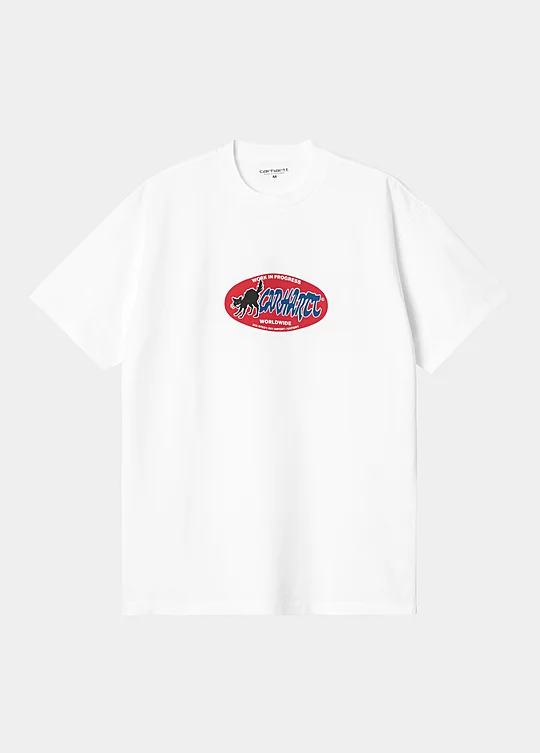 Carhartt WIP Short Sleeve Cat Sticker T-Shirt en Blanco