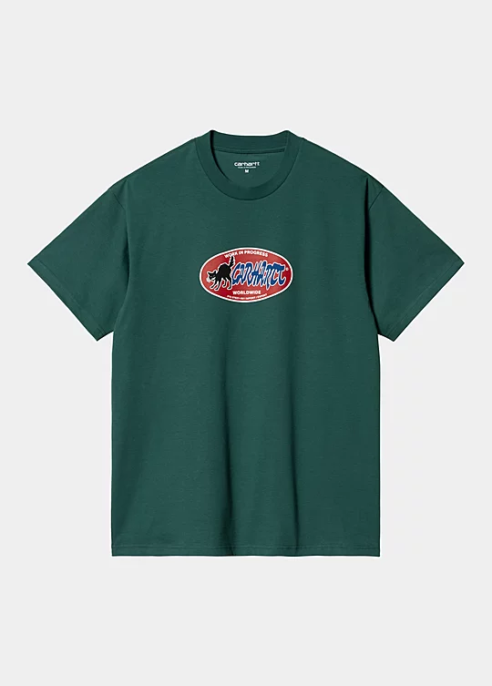 Carhartt WIP Short Sleeve Cat Sticker T-Shirt in Green
