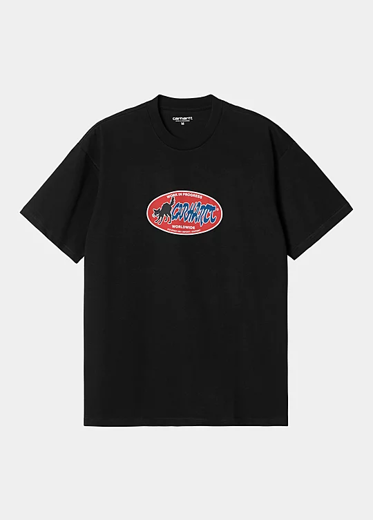 Carhartt WIP Short Sleeve Cat Sticker T-Shirt in Schwarz